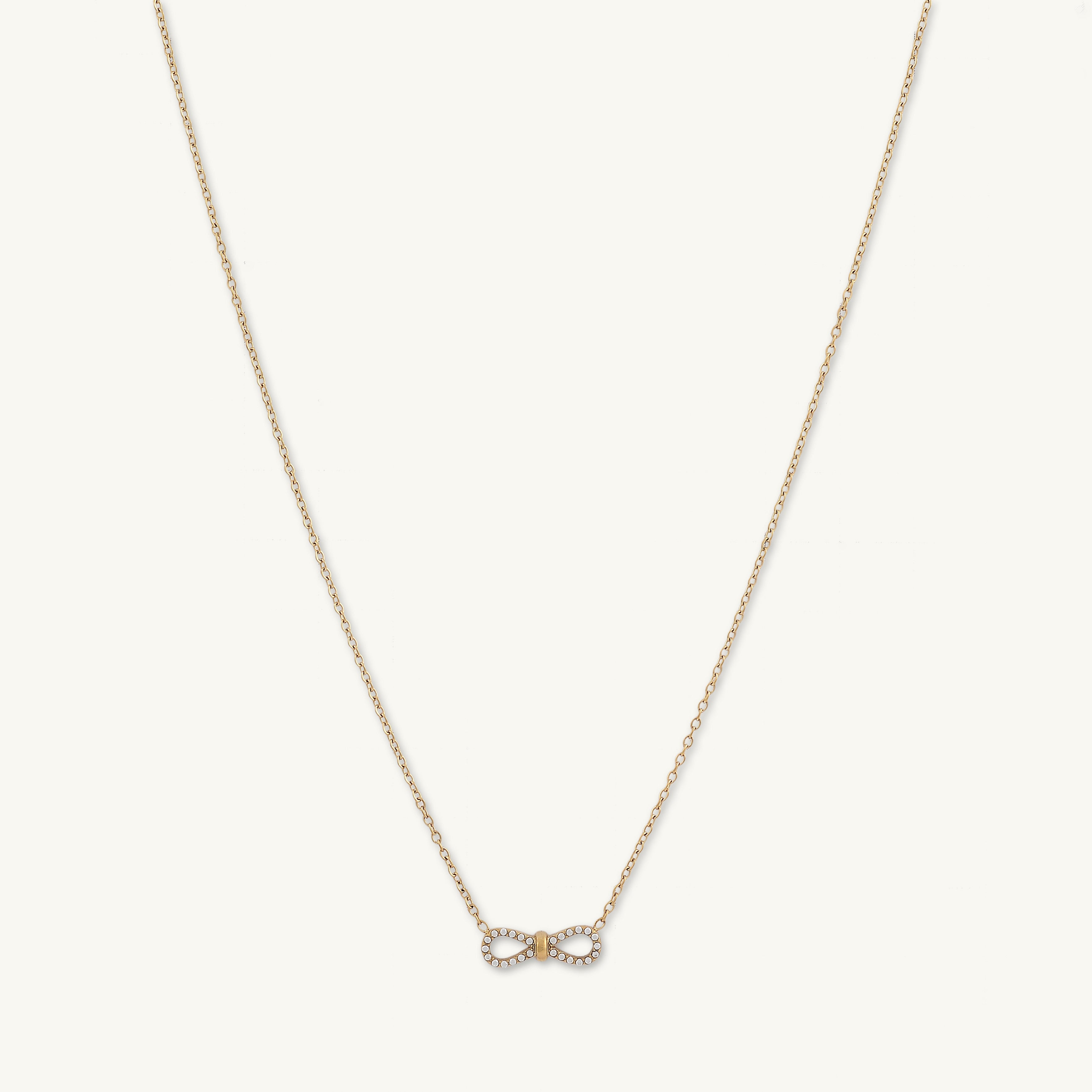 Infinity Ribbon Bow Necklace