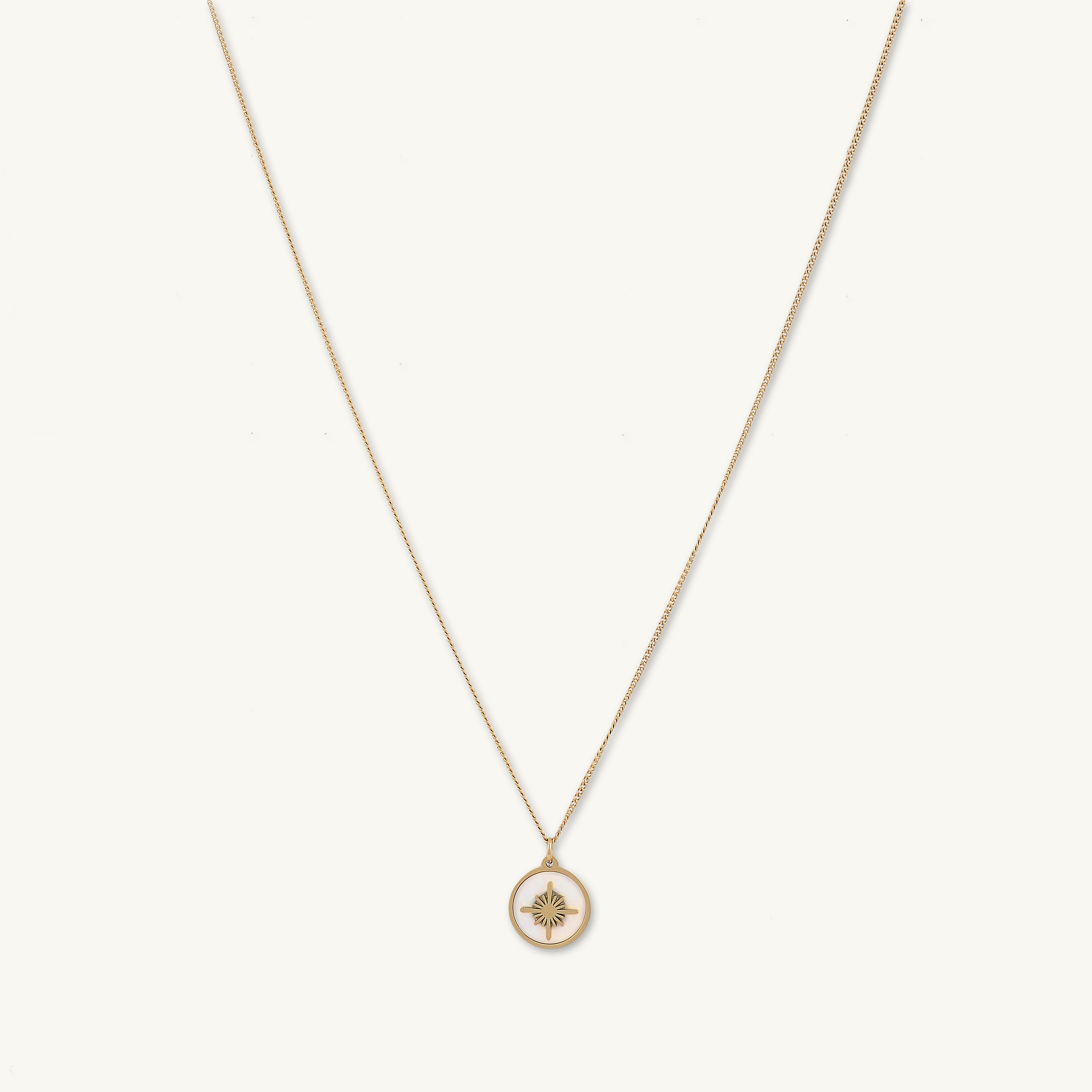 North Star Mother Of Pearl Medallion Necklace
