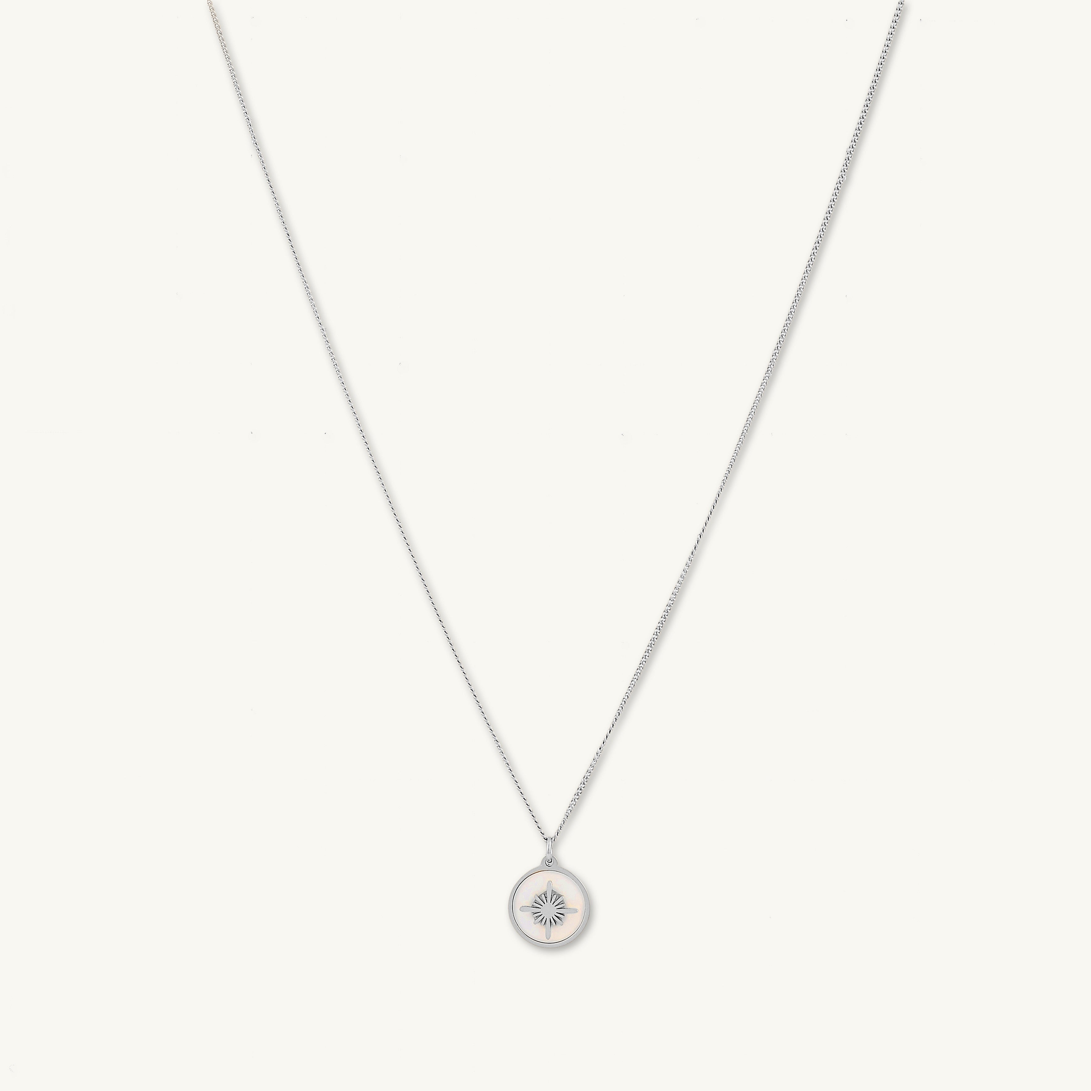 North Star Mother Of Pearl Medallion Necklace