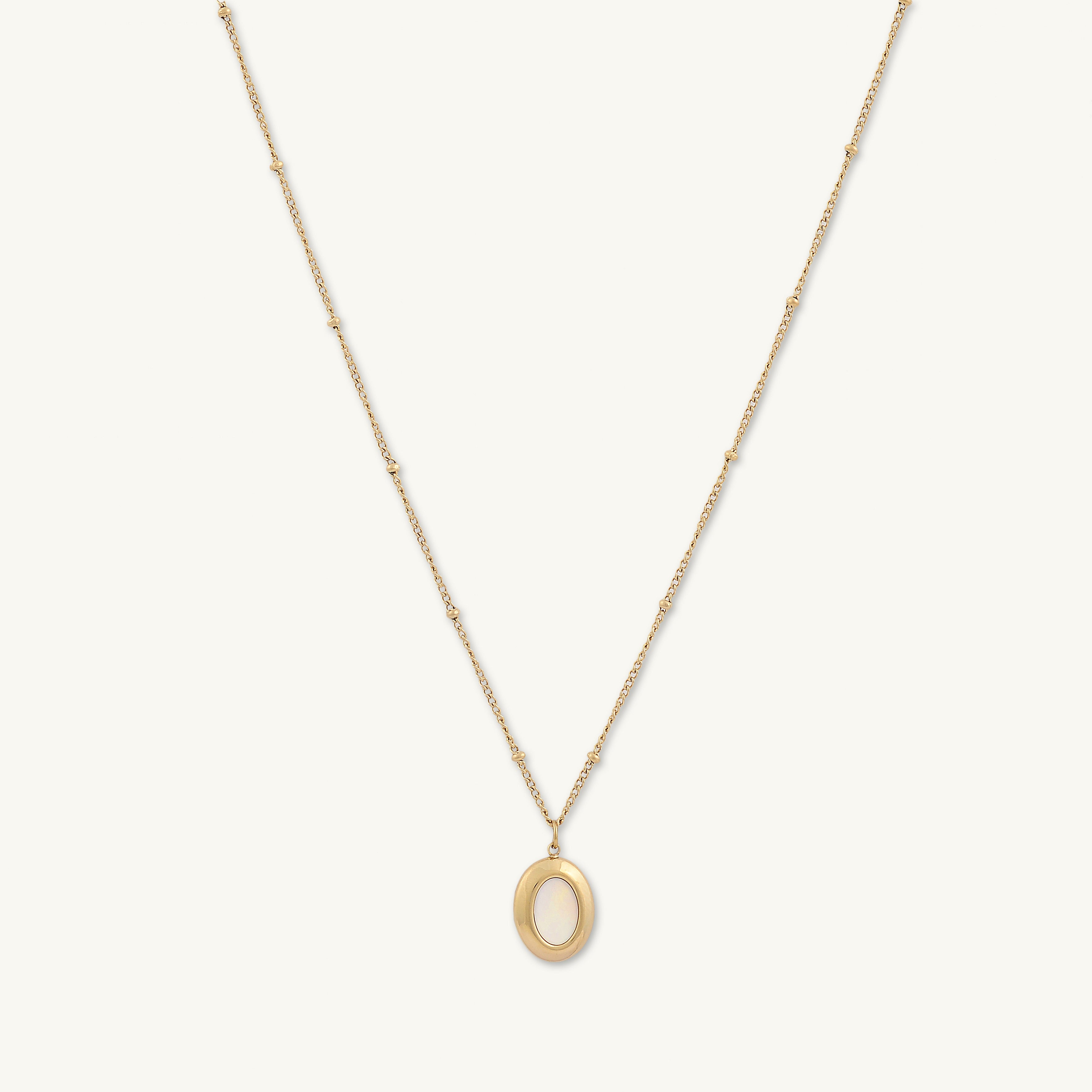 Moonstone Oval Medallion Satellite Necklace