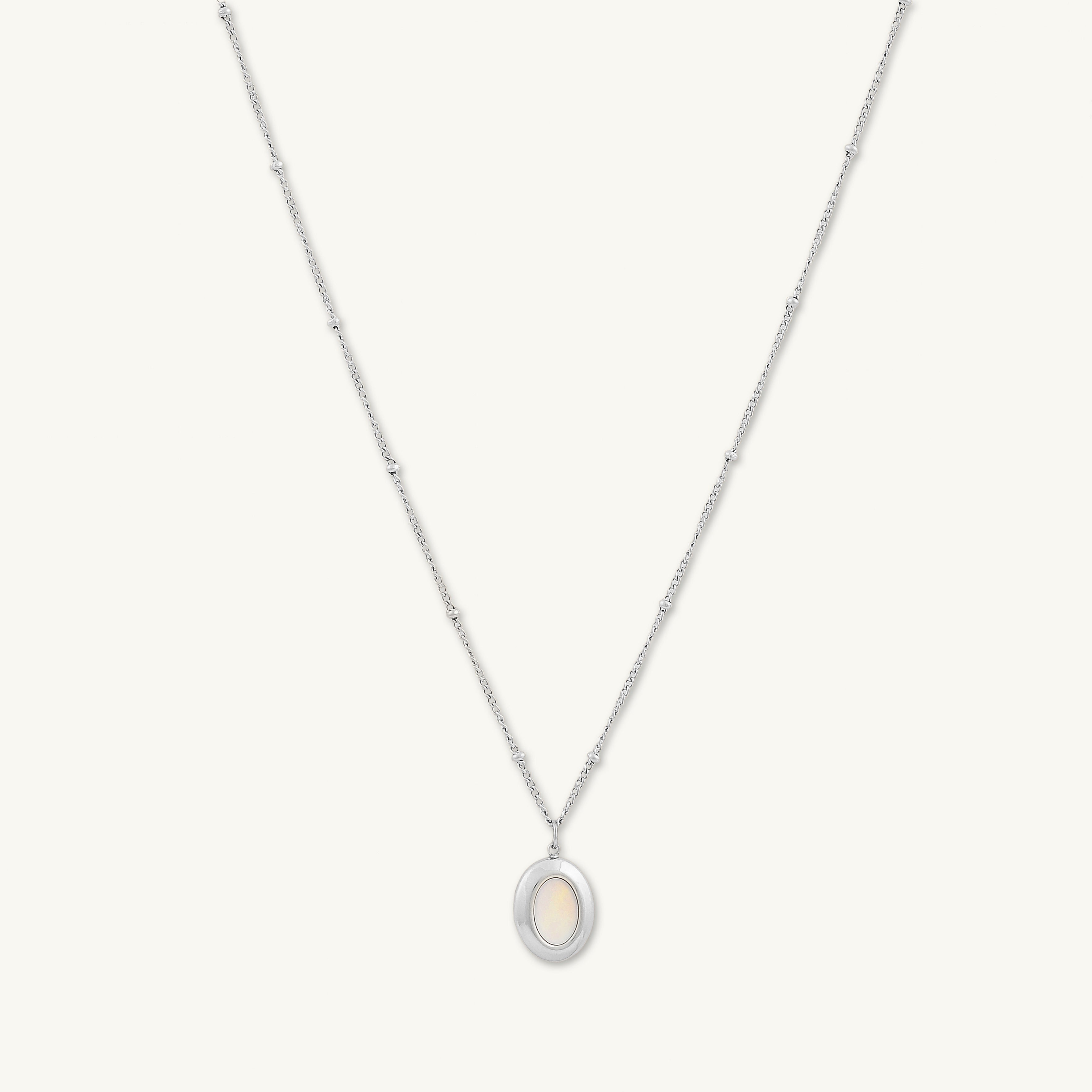 Moonstone Oval Medallion Satellite Necklace