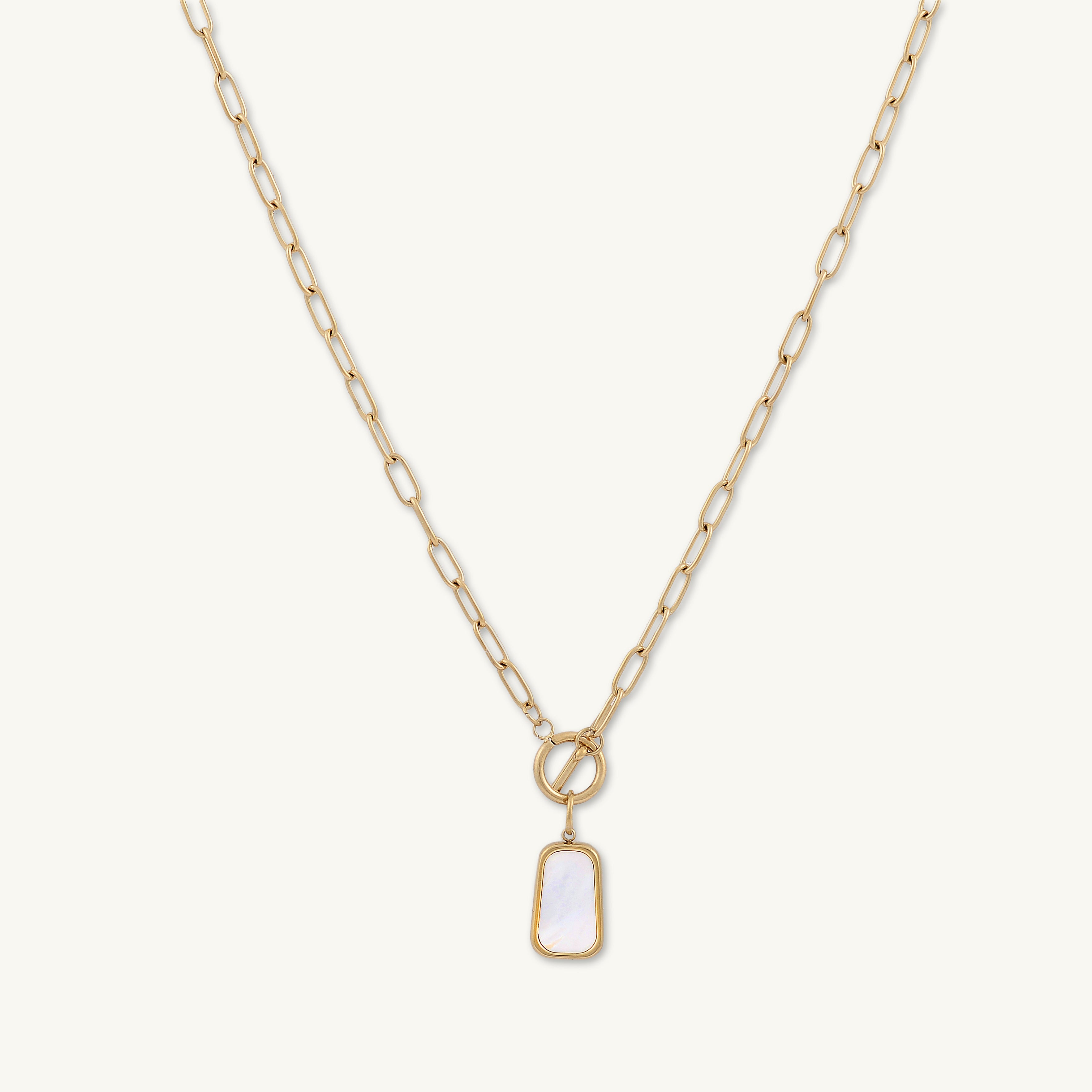 Isobel Mother Of Pearl Toggle Link Necklace