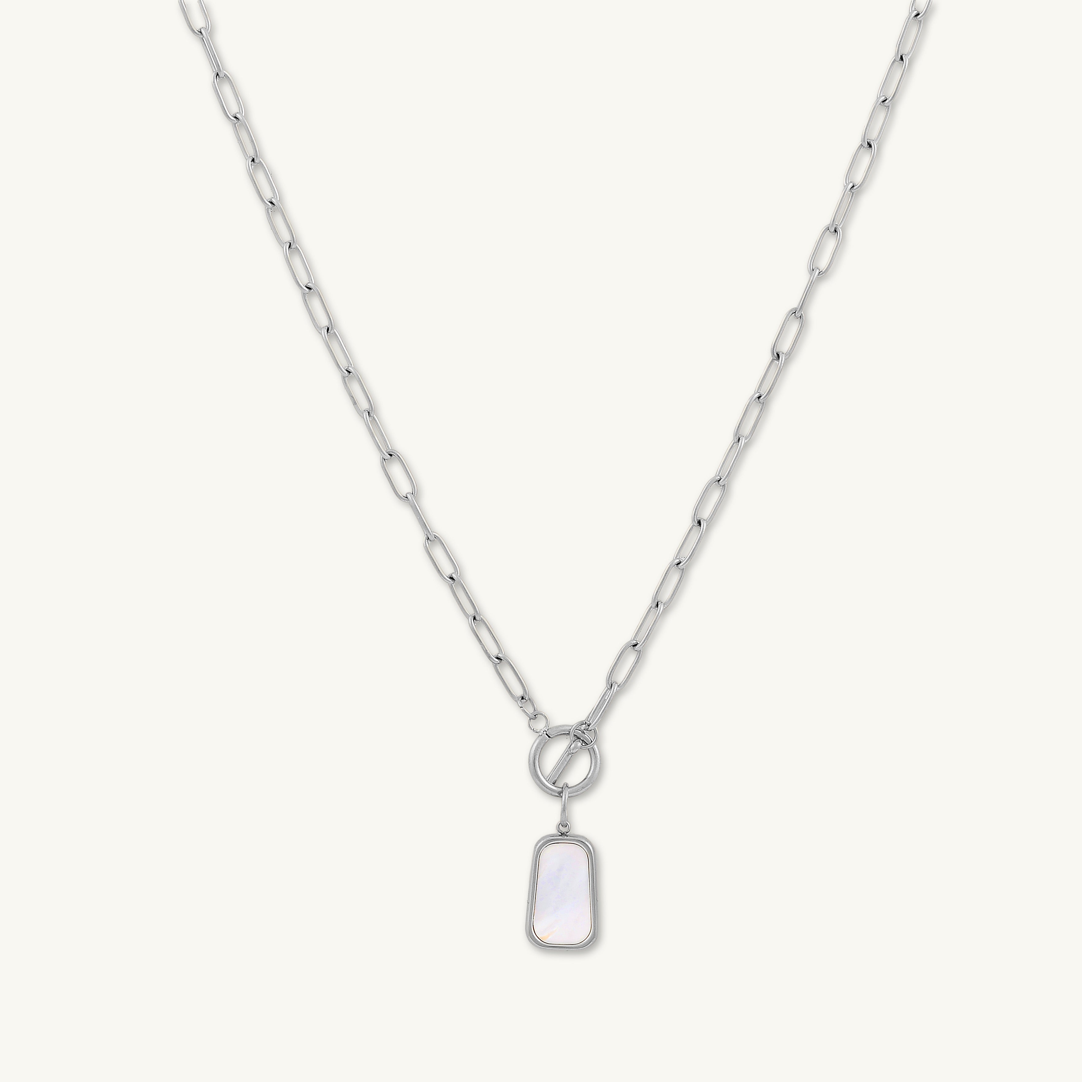 Isobel Mother Of Pearl Toggle Link Necklace