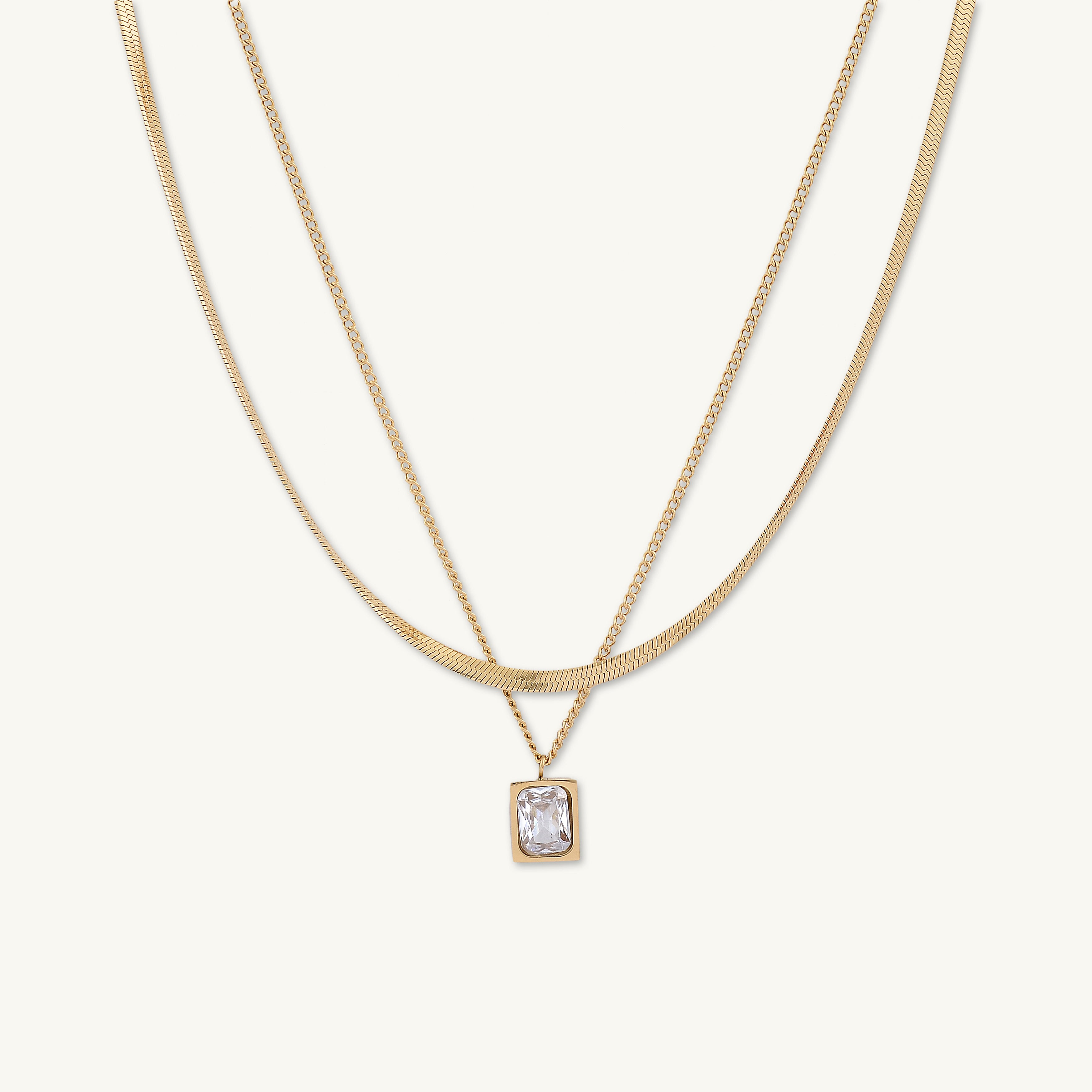 Baguette Snake Layered Necklace