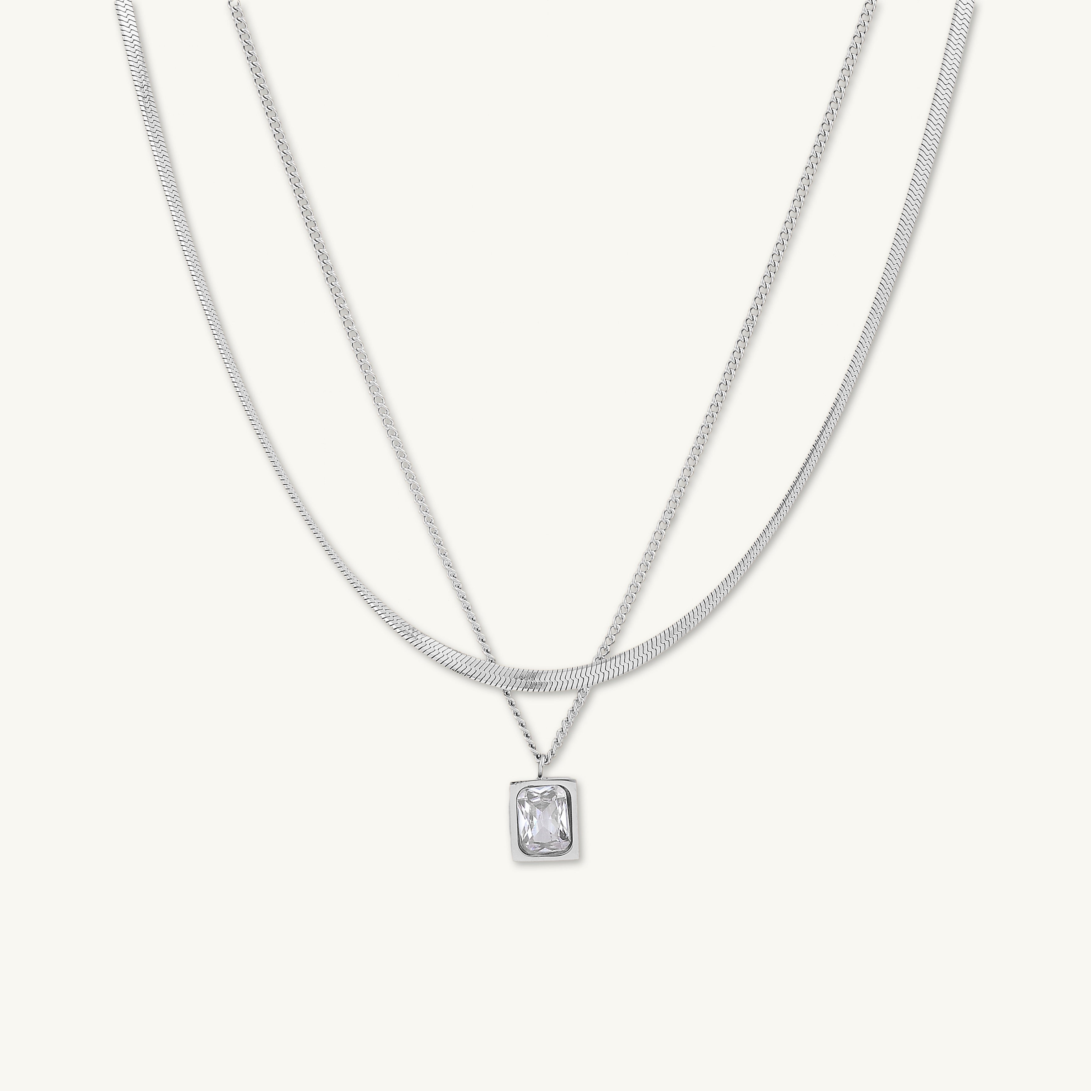 Baguette Snake Layered Necklace