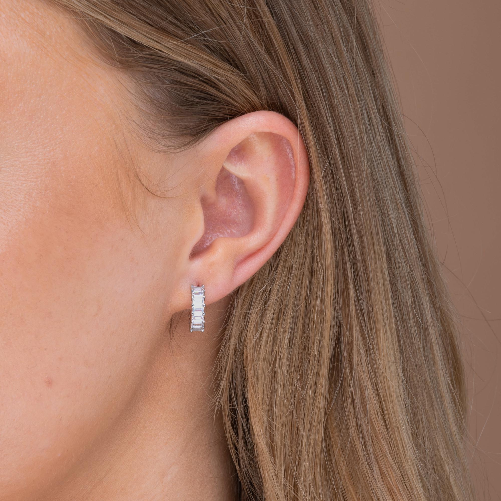 Statement Zirconia Huggie Hoop Earrings