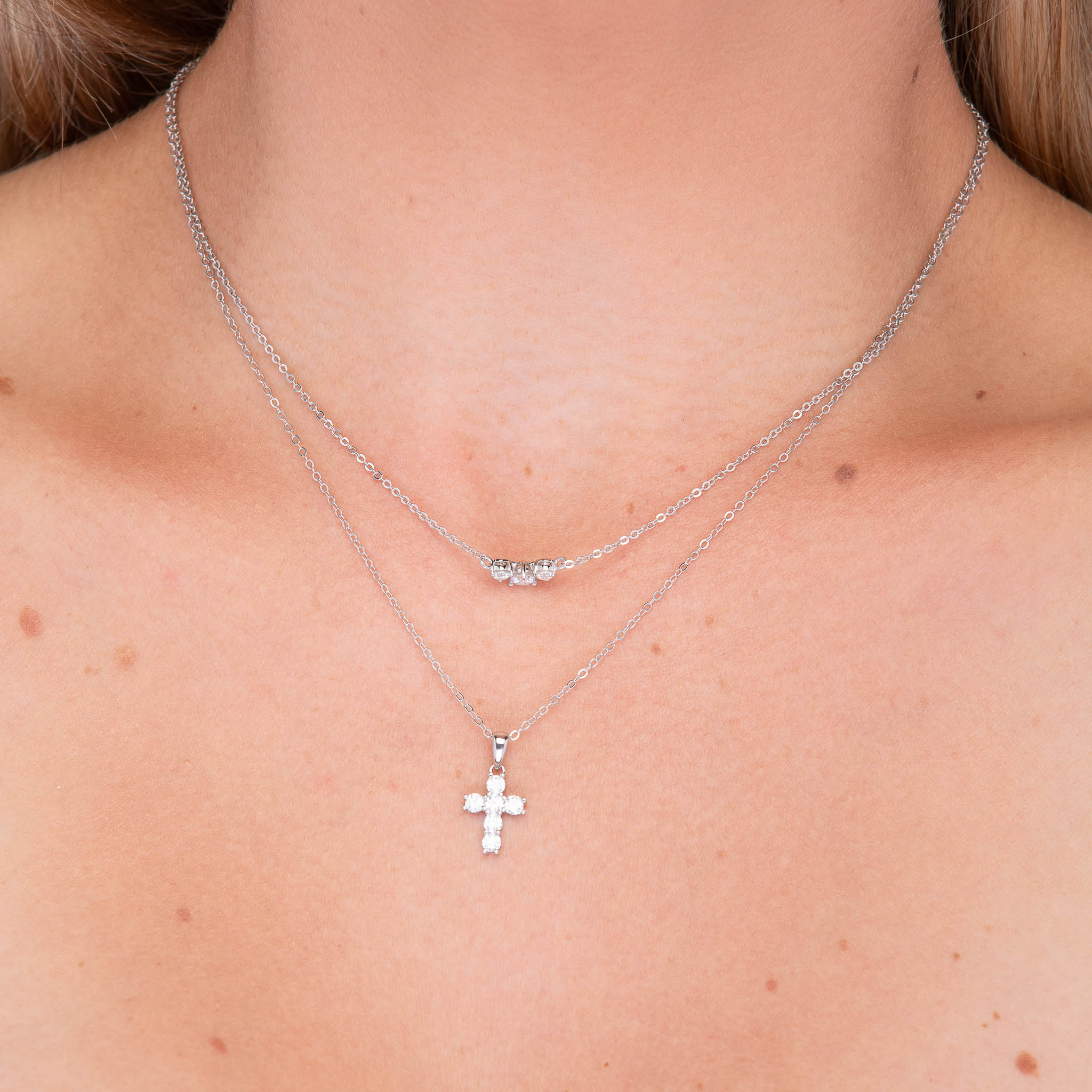 Classic Cross Pendant Moissanite Necklace