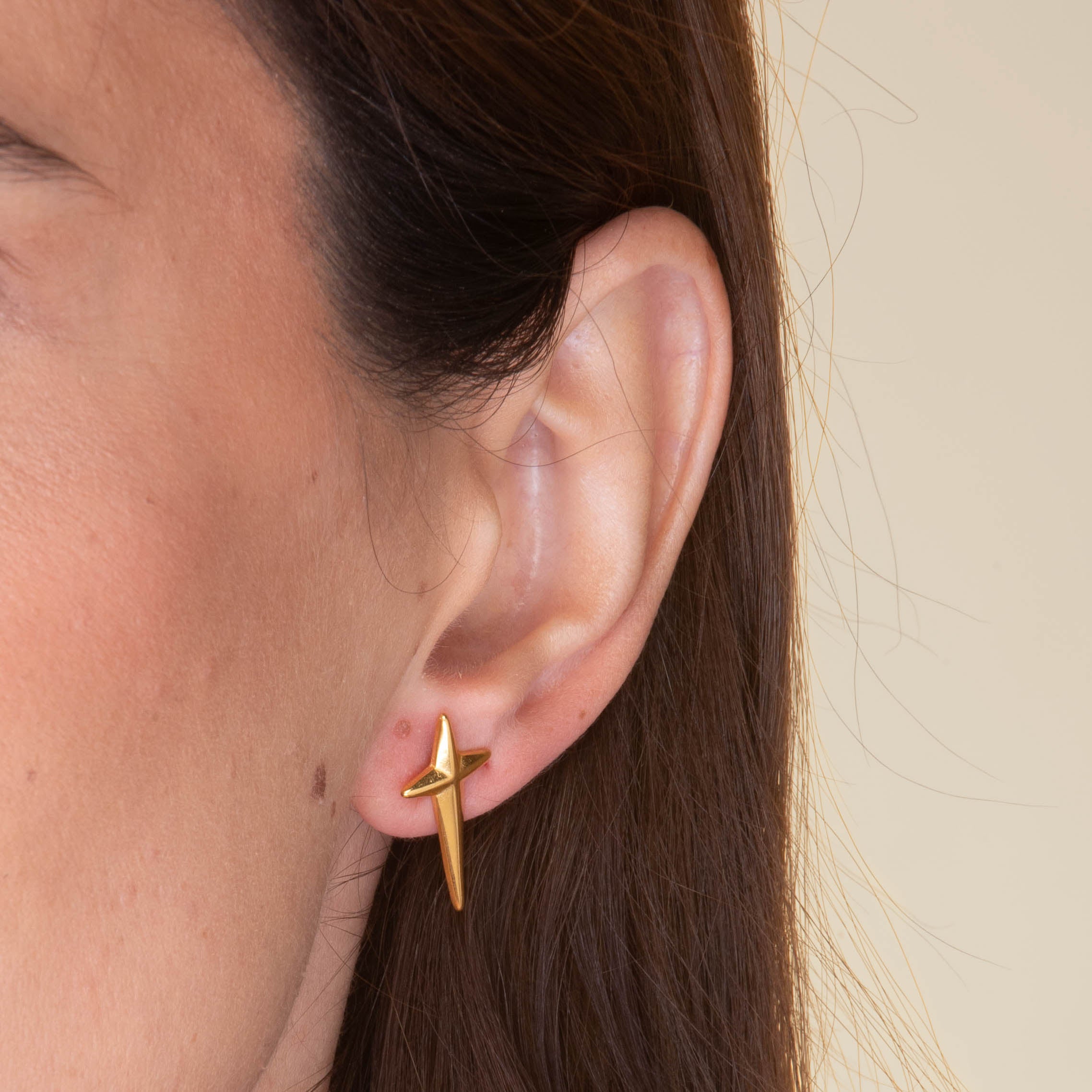 Unisex Long Cross Stud Earrings