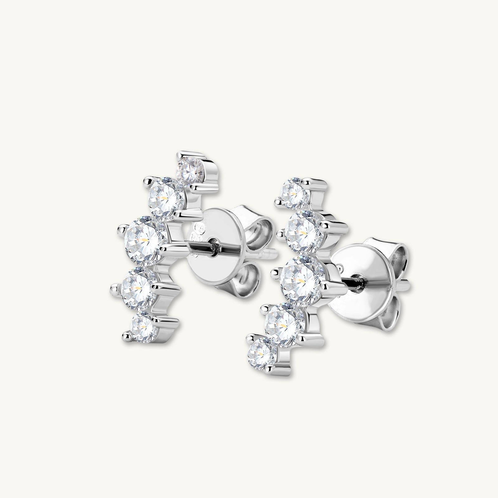 Smile Solitaire Moissanite Stud Earrings