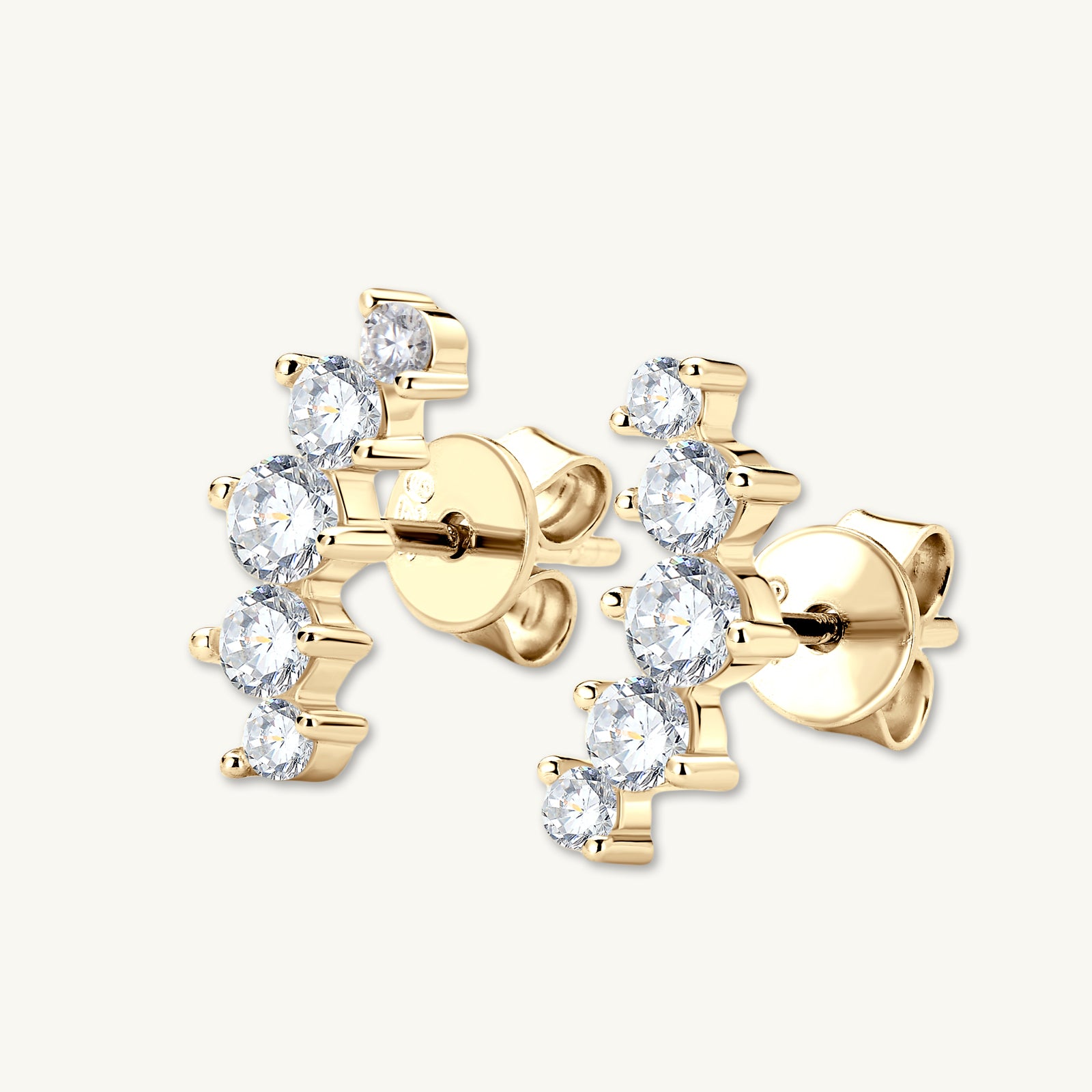 Smile Solitaire Moissanite Stud Earrings