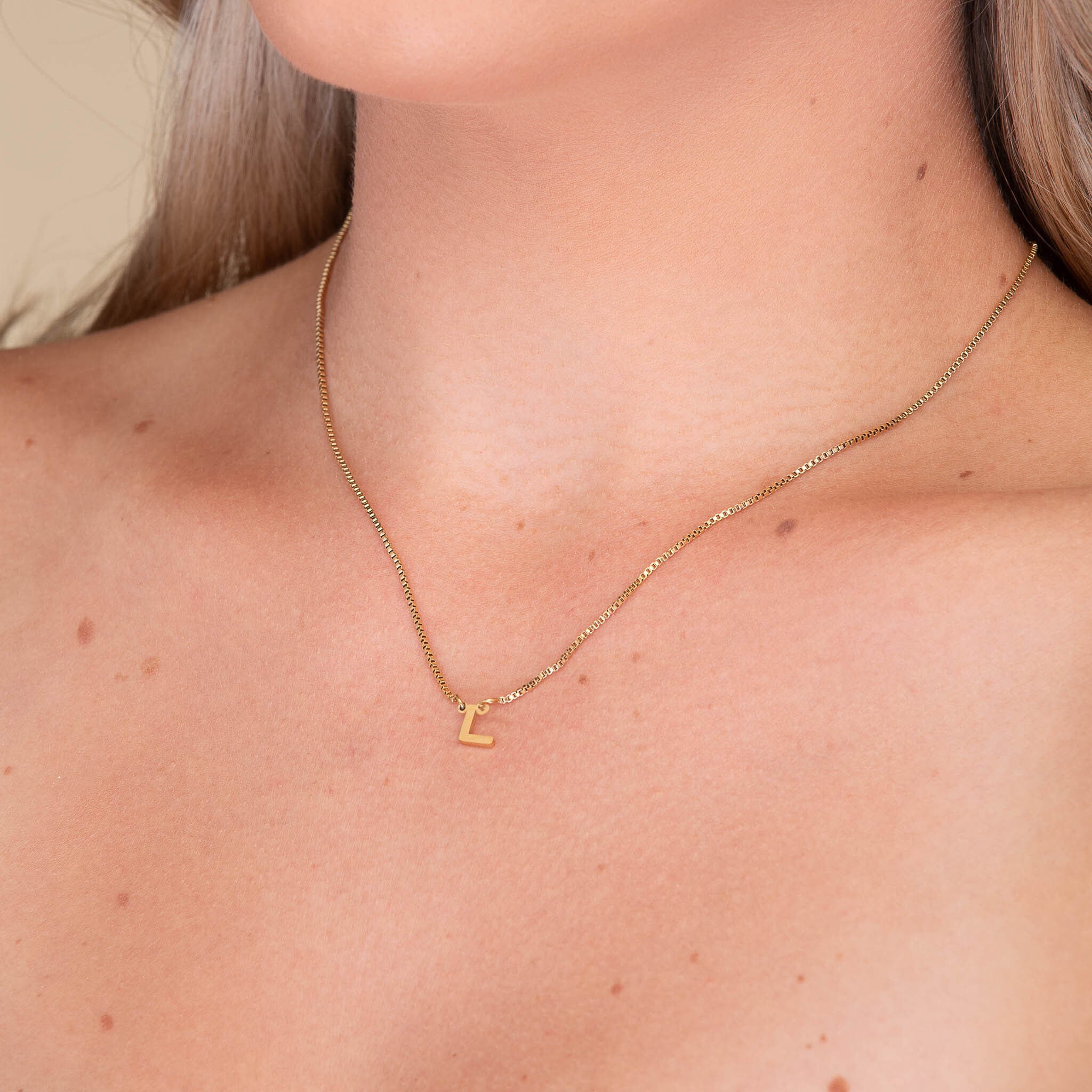 The Original Initial Letter Box Chain Necklace