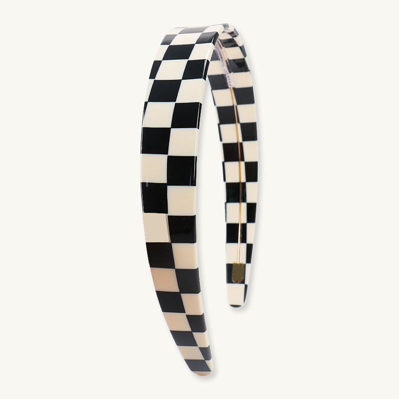 Wide Checkered 2.5cm French Headband