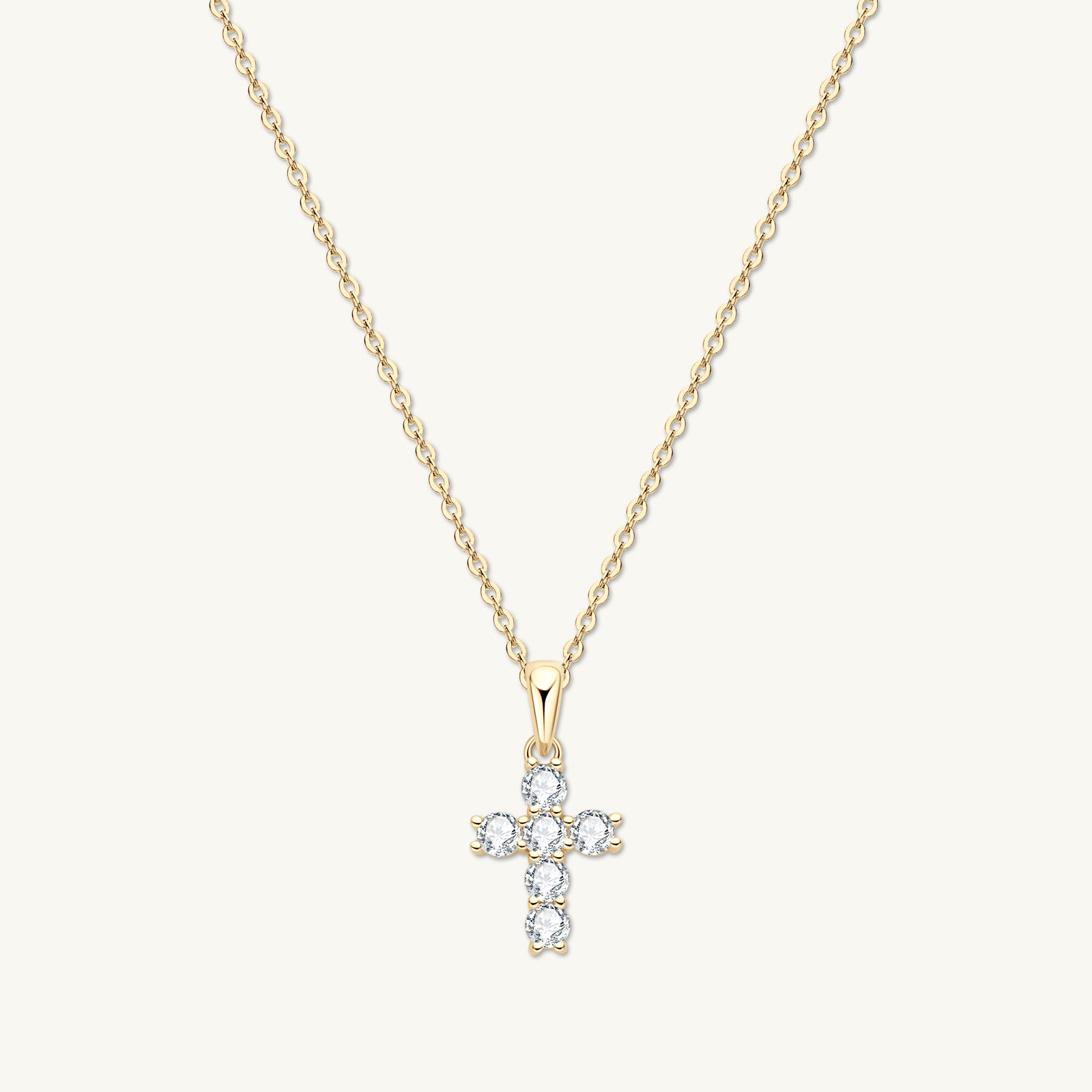 Classic Cross Pendant Moissanite Necklace