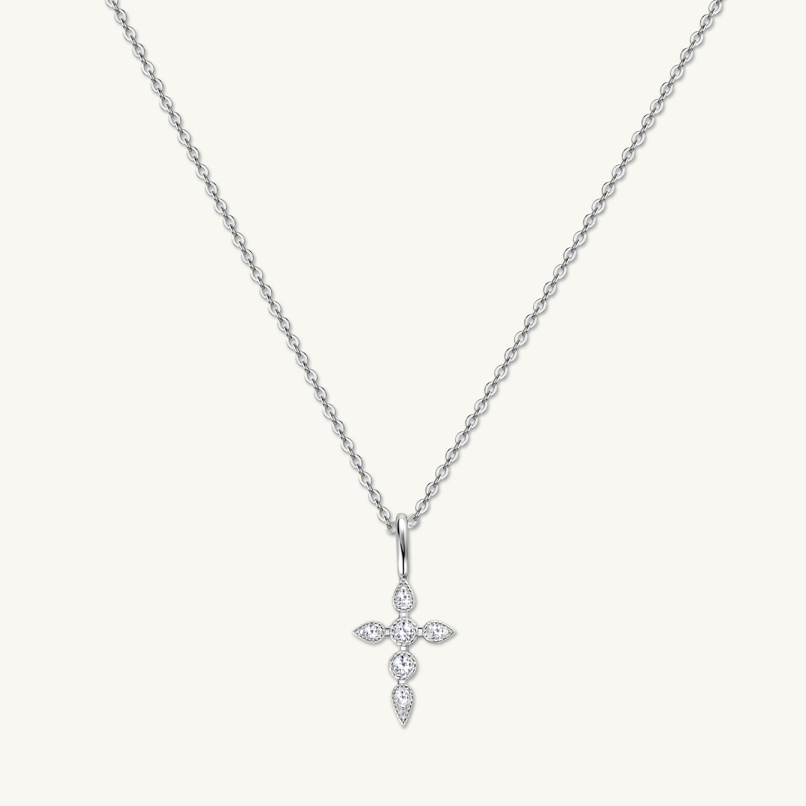 Cross Pendant Moissanite Necklace