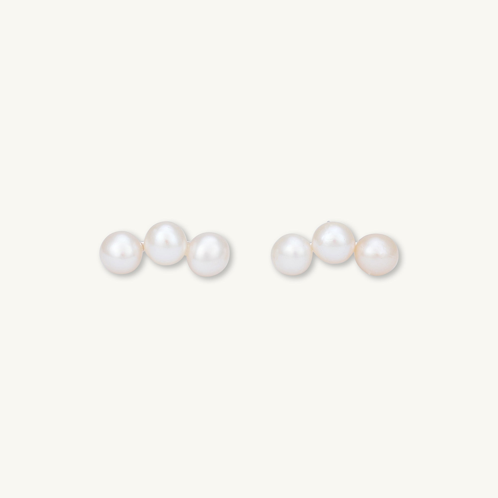 Trio Pearl Stud Earrings