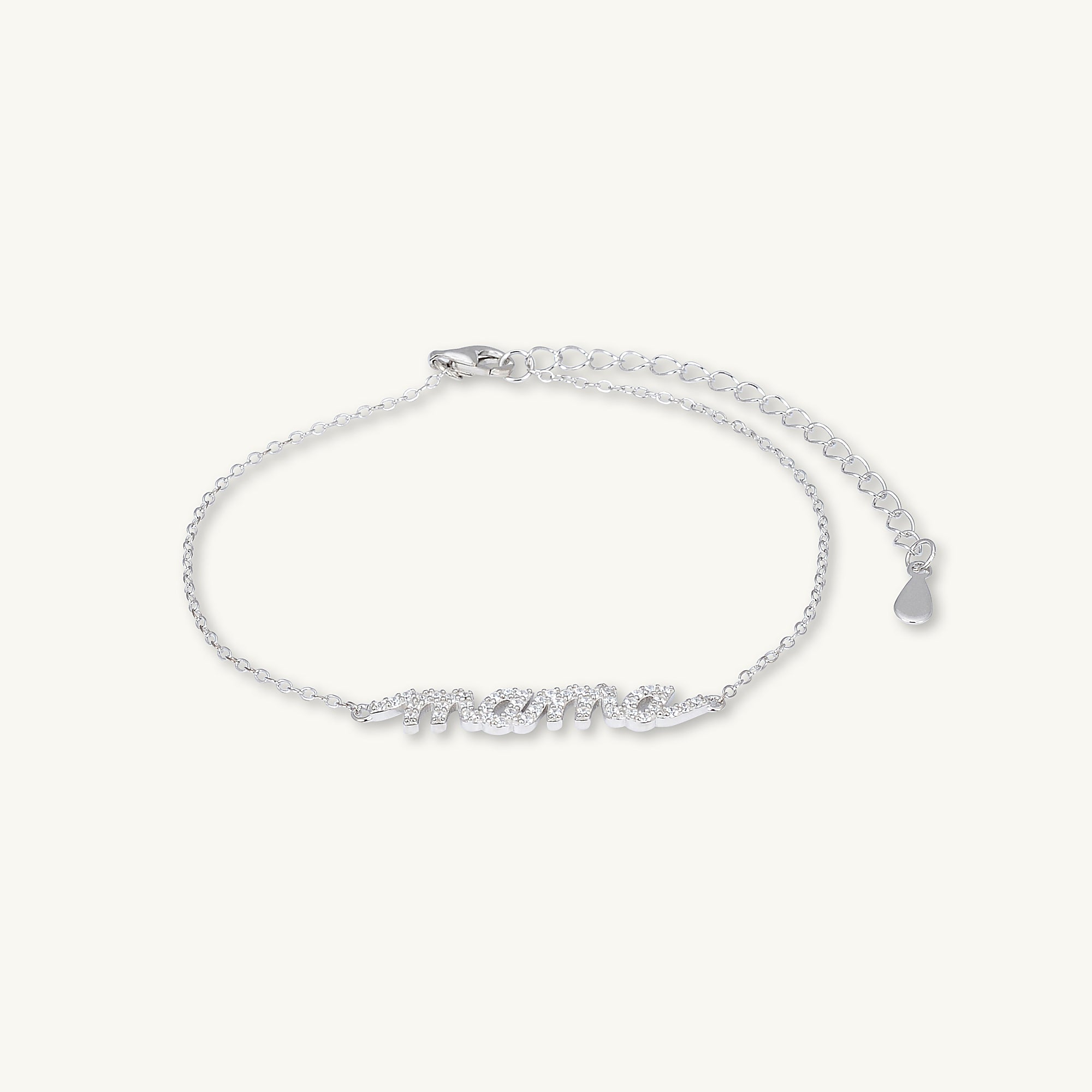 Mama Nameplate Sapphire Chain Bracelet