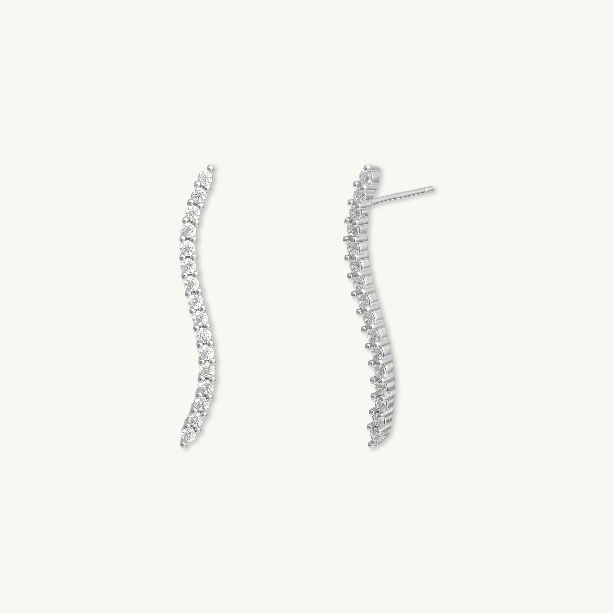 Wave Zirconia Stud Earrings