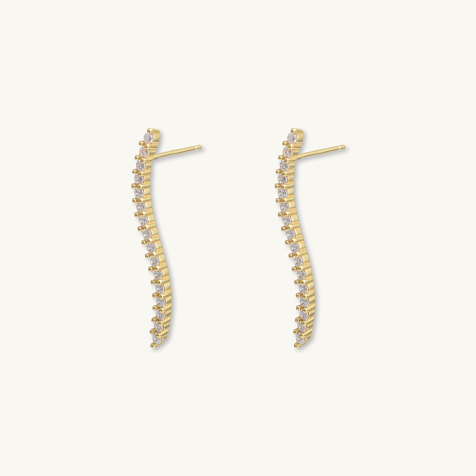 Wave Zirconia Stud Earrings