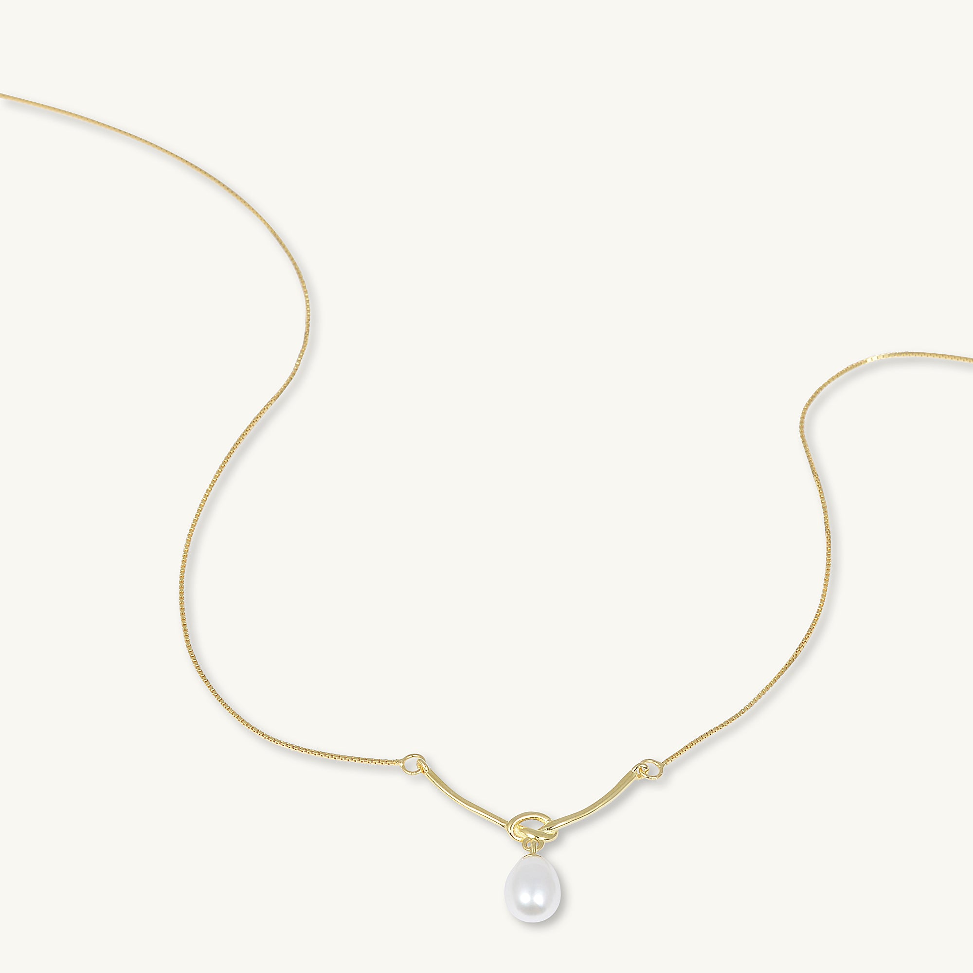 Love Knot Freshwater Pearl Drop Necklace