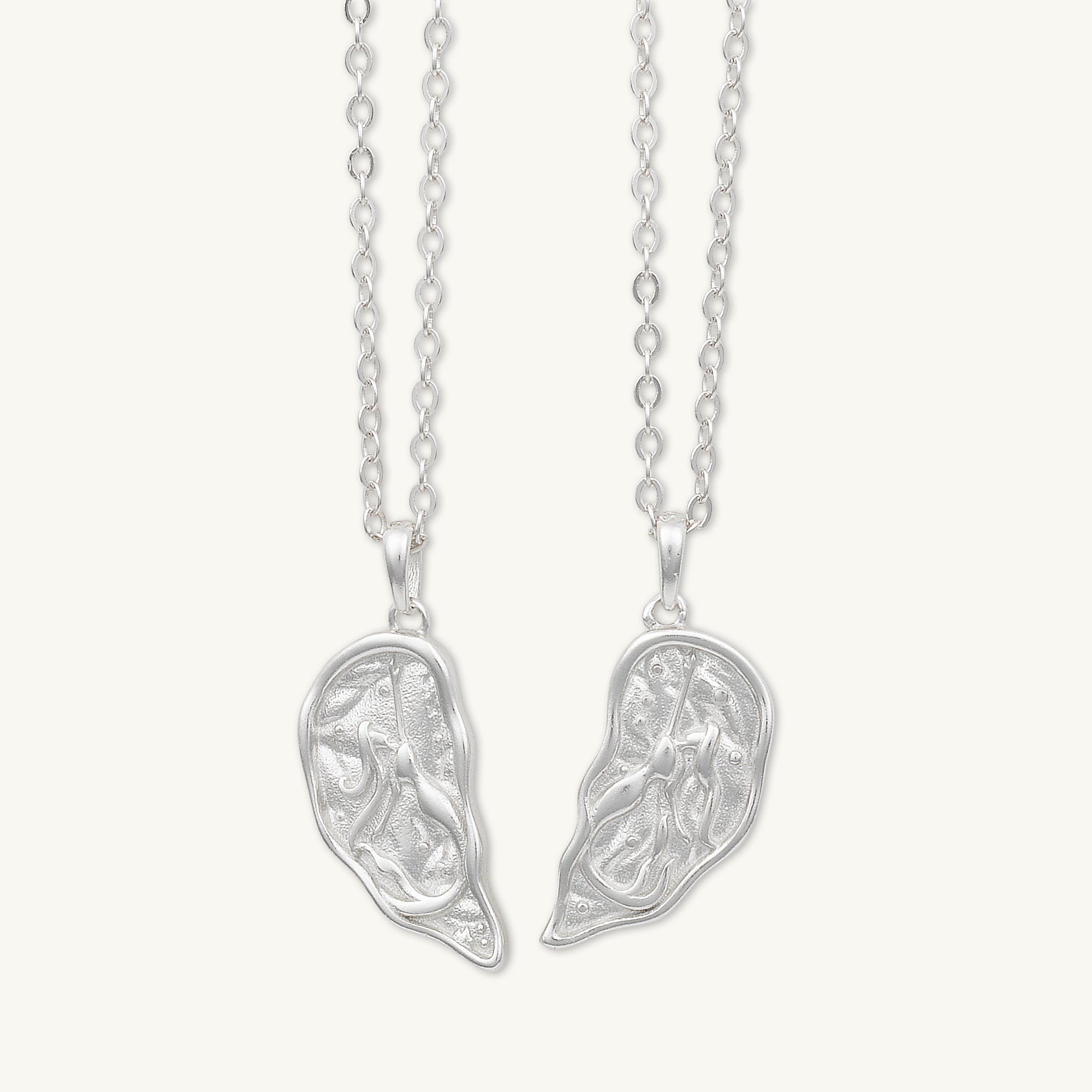 Best Friend Heart Mermaid Necklace Set