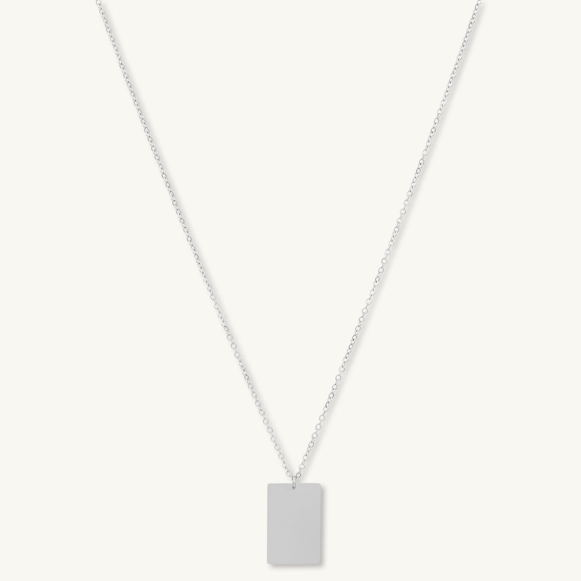 Rectangle Engraved Personalised Necklace