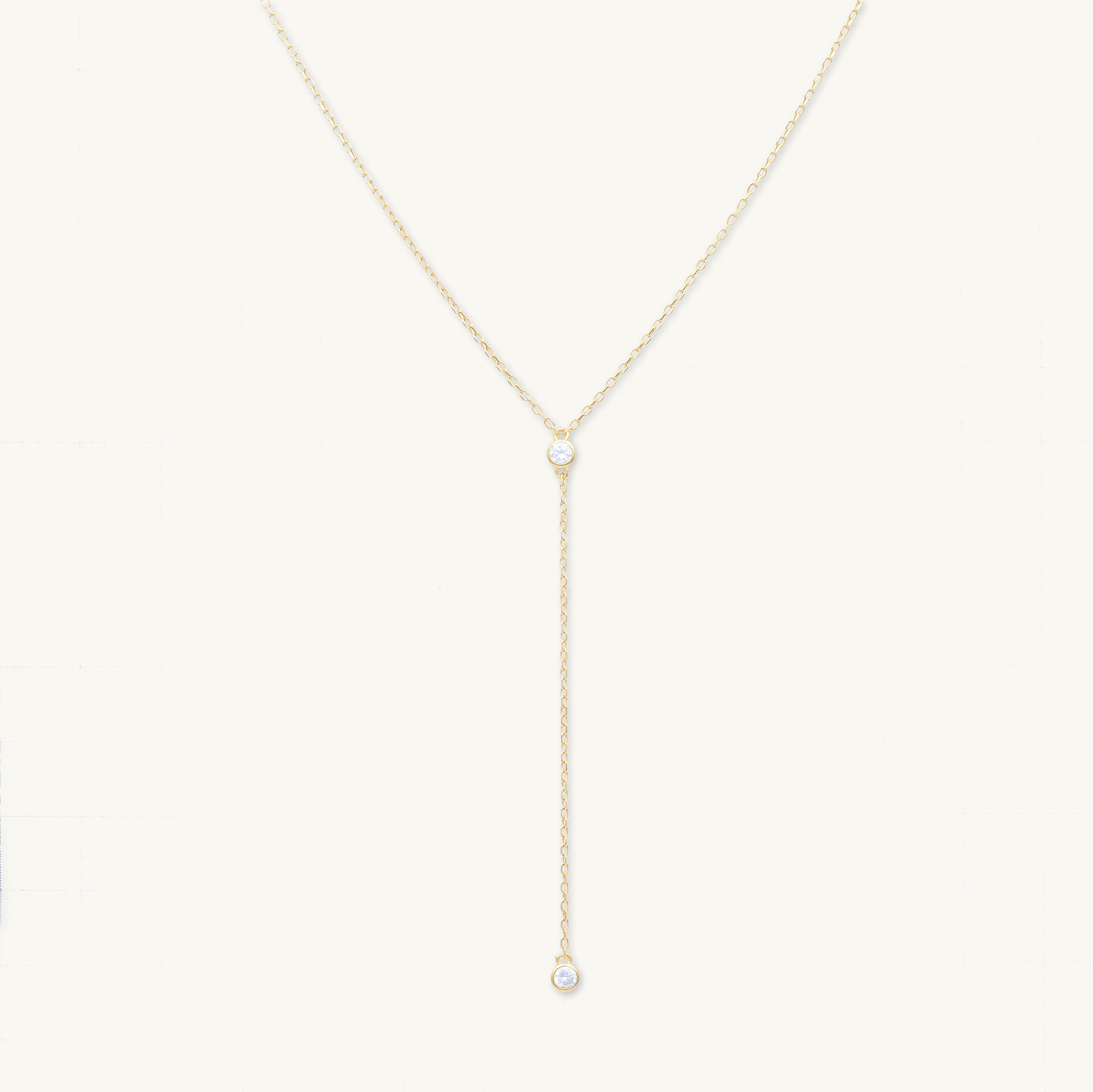 Double Bezel Drop Chain Y Necklace