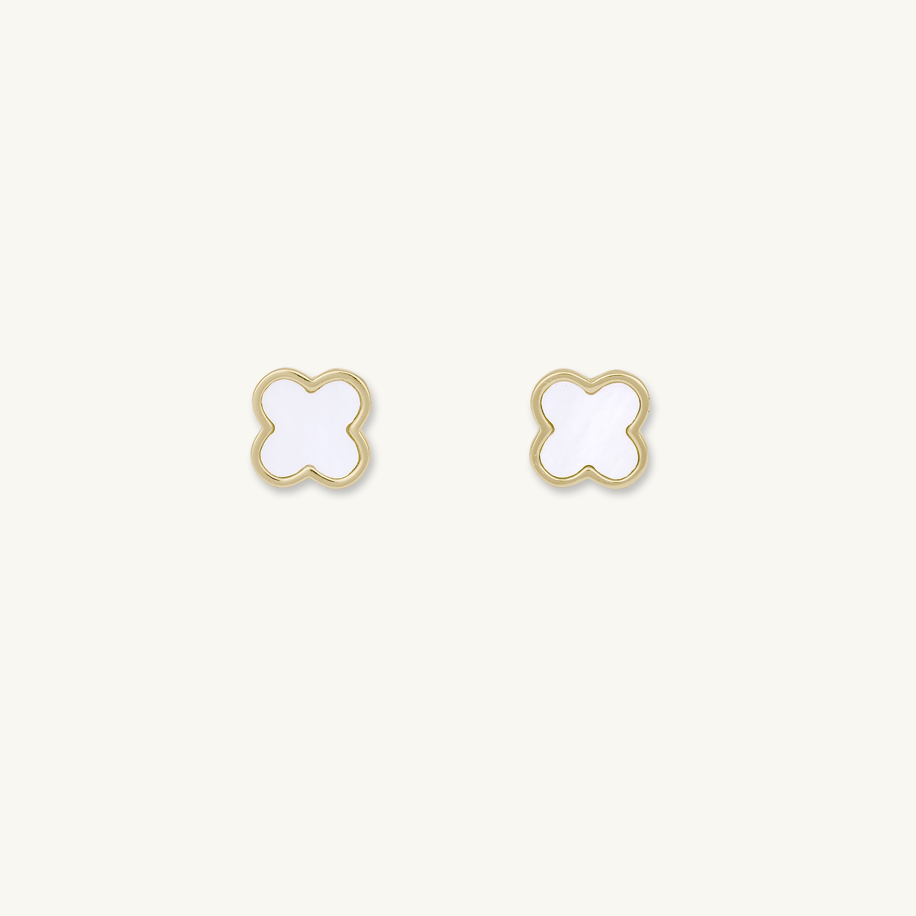 Clover Mother Of Pearl Stud Earrings