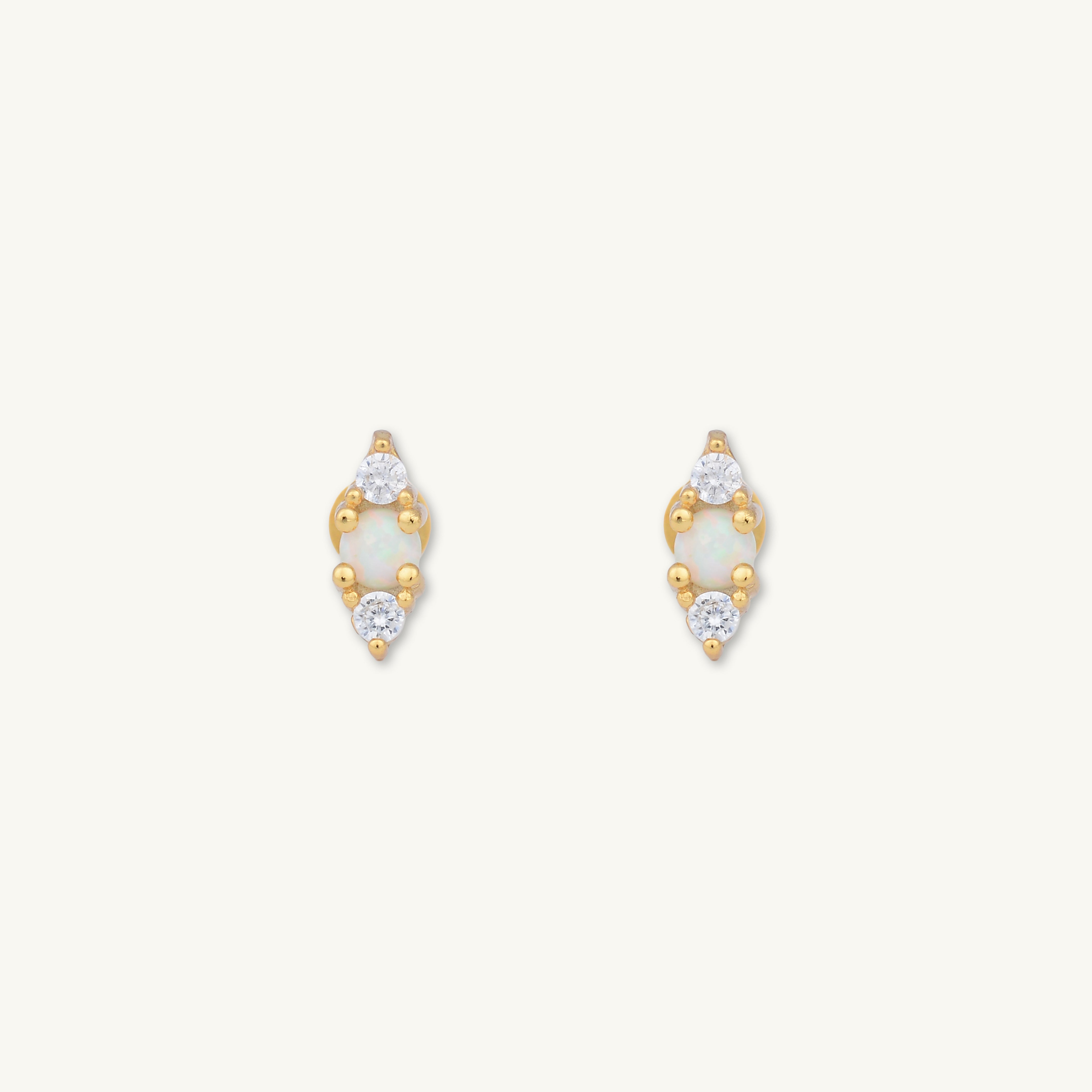 Double Sapphire Opal Flat Back Earrings