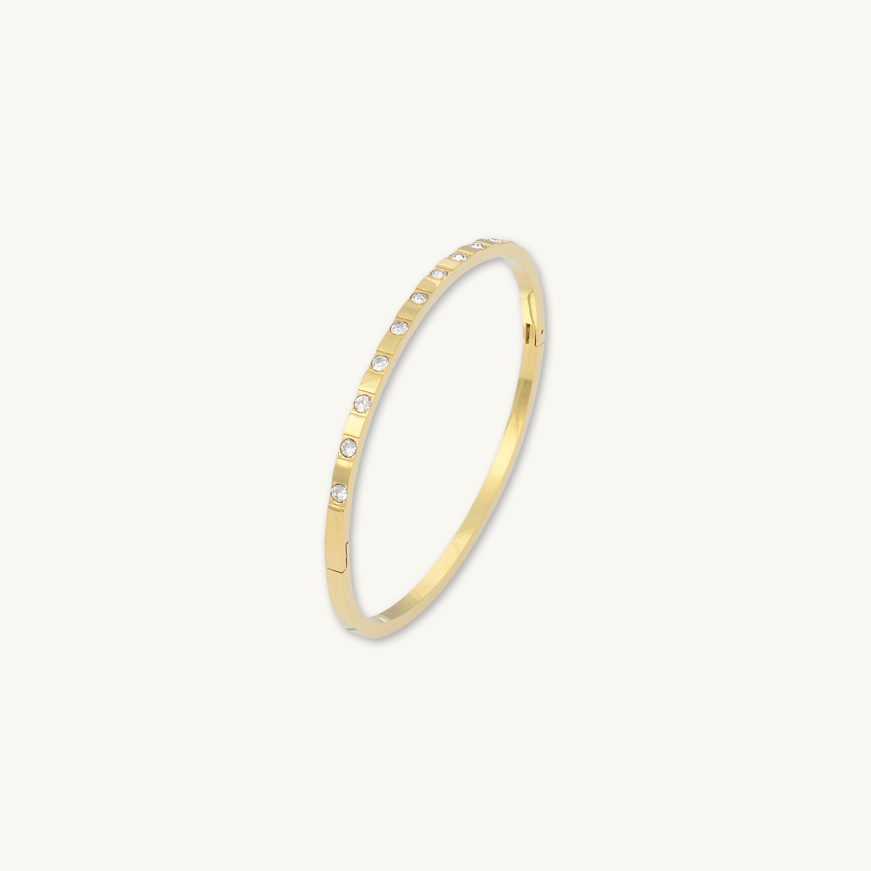 Zirconia Hinged Thin Bangle Bracelet