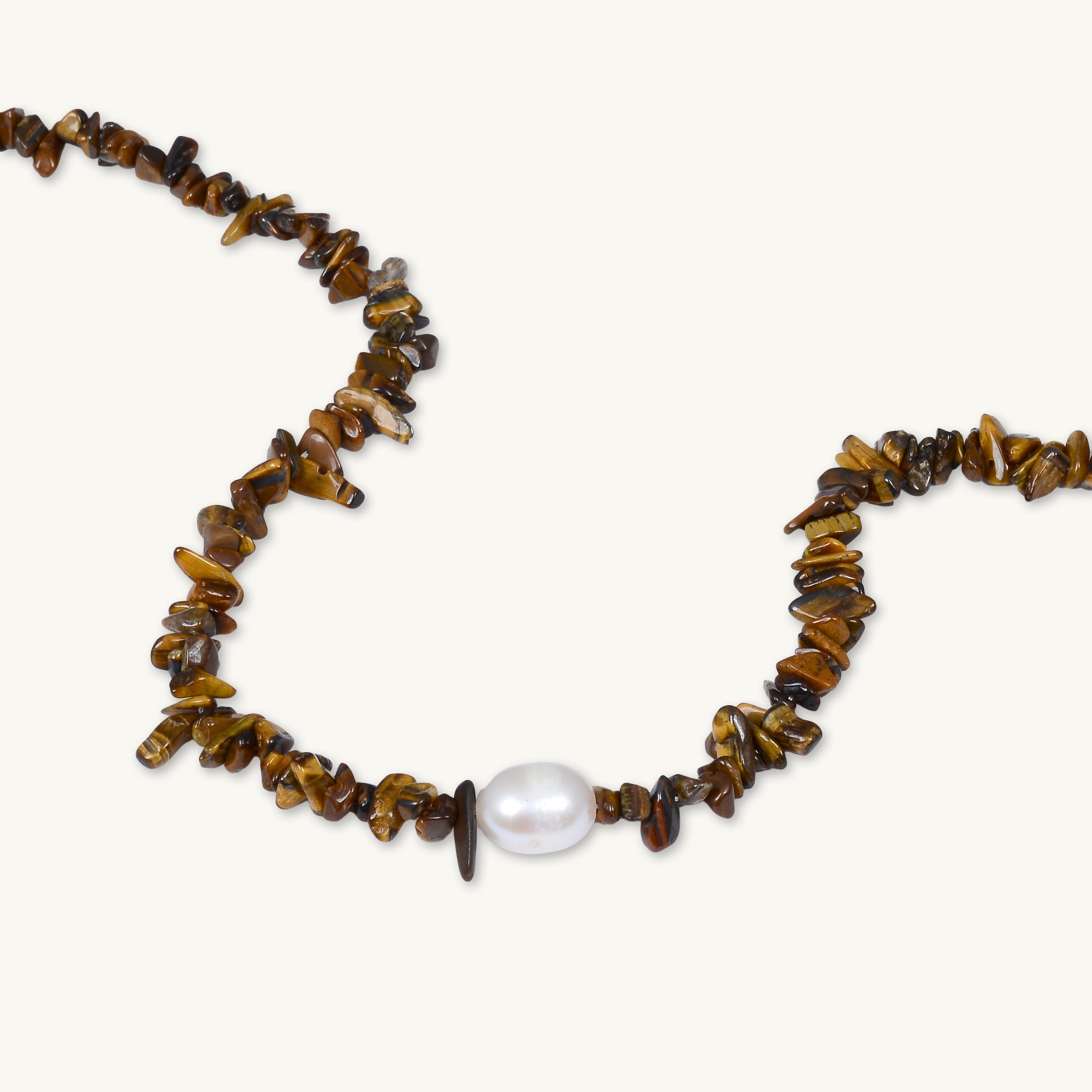 Tiger Eye Stone Pearl Necklace