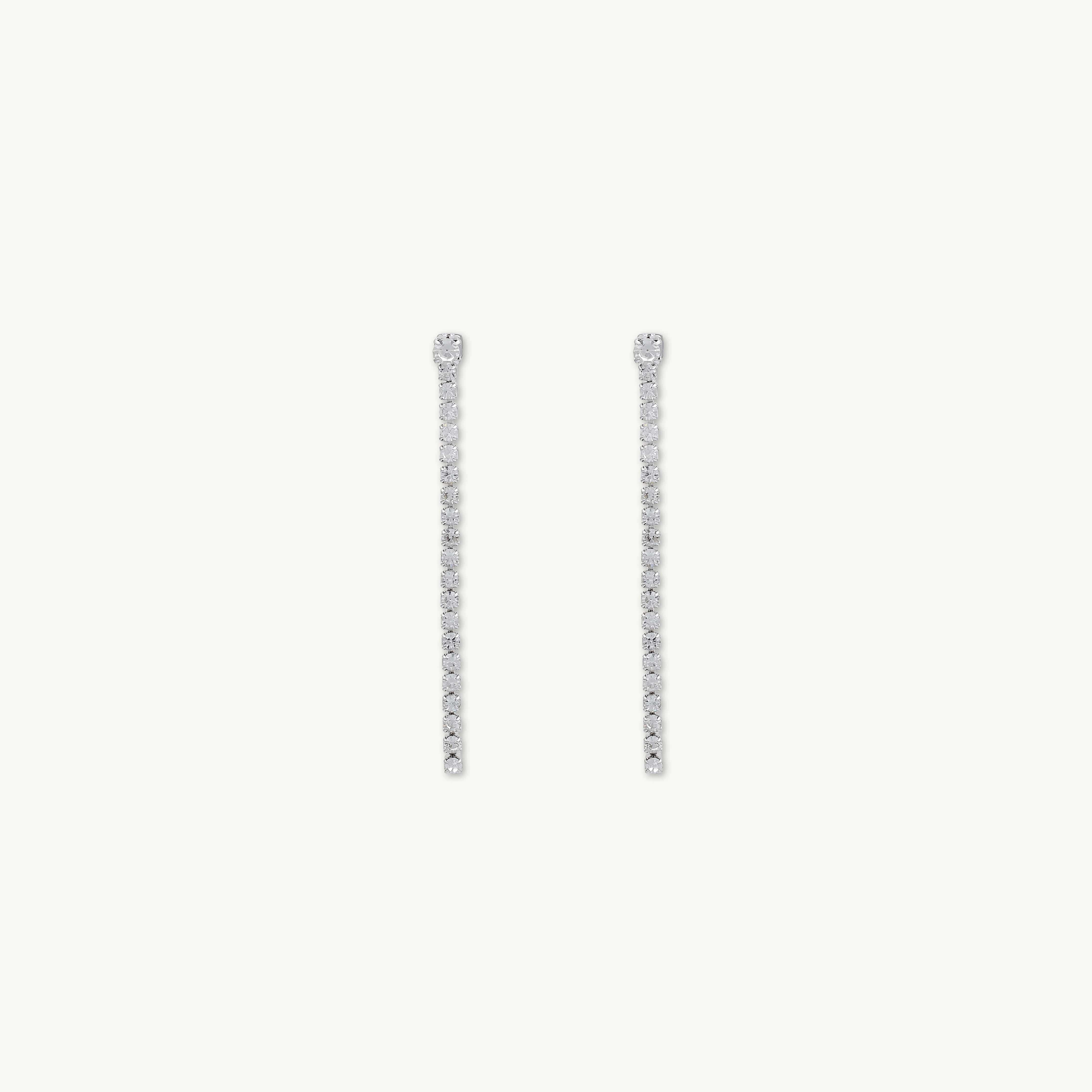 Tennis Sapphire Chain Stud Earrings