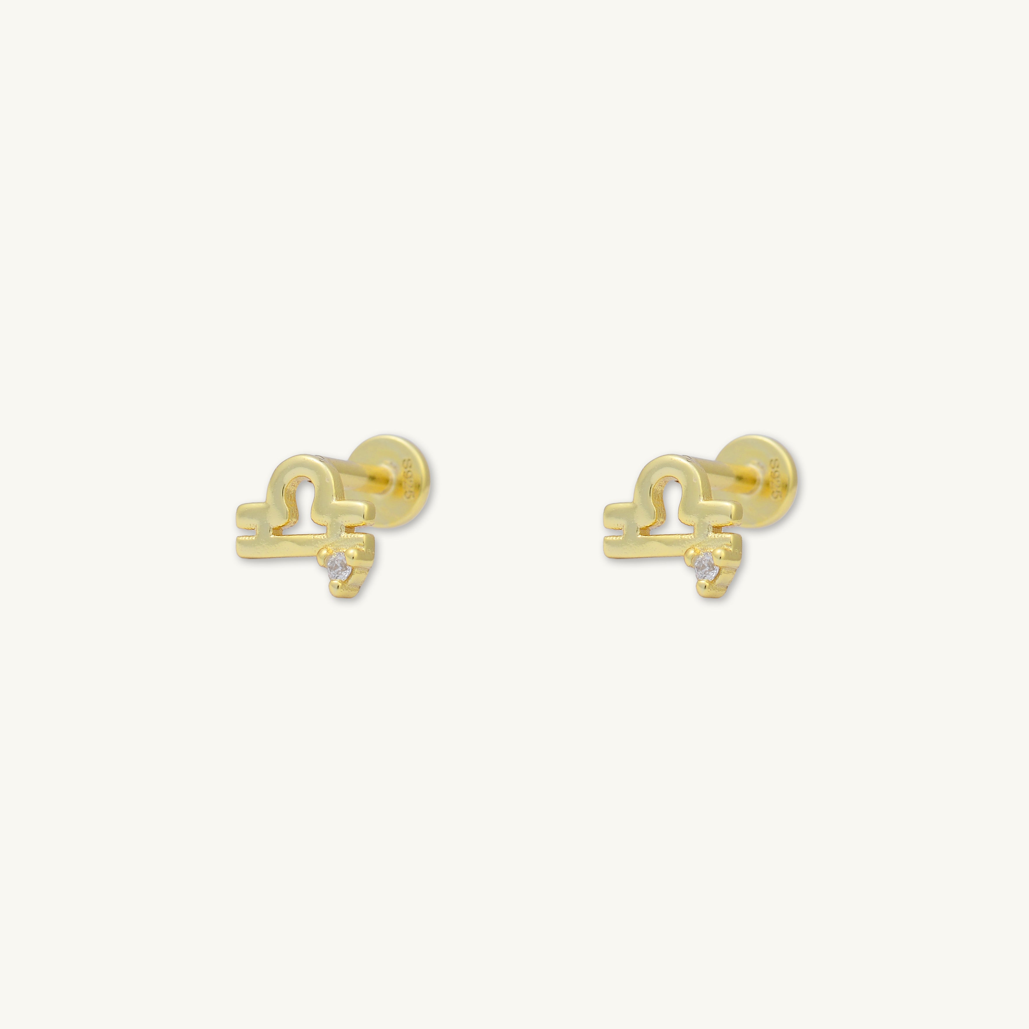 Libra Zodiac Star Sign Flat Back Earrings