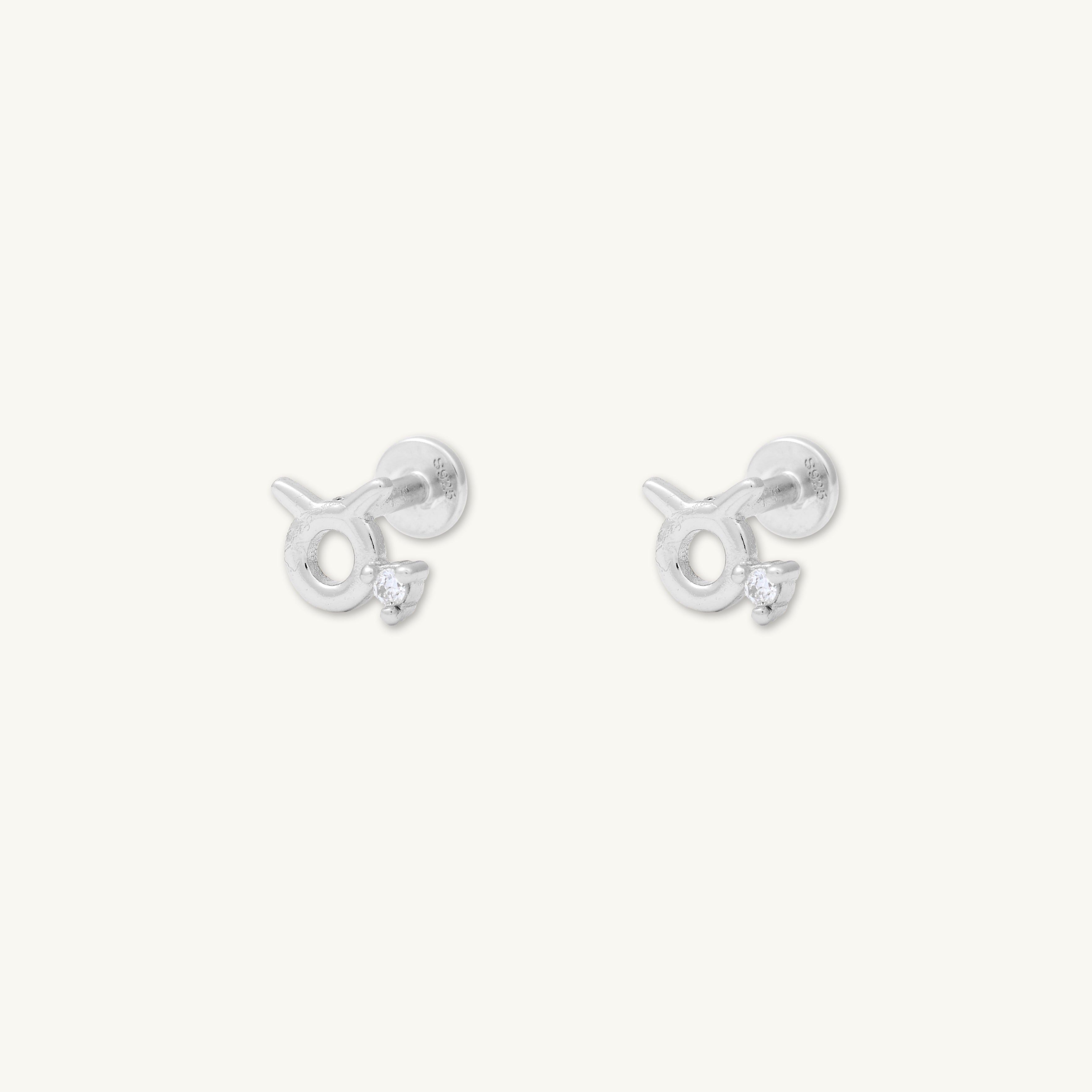 Taurus Zodiac Star Sign Flat Back Earrings