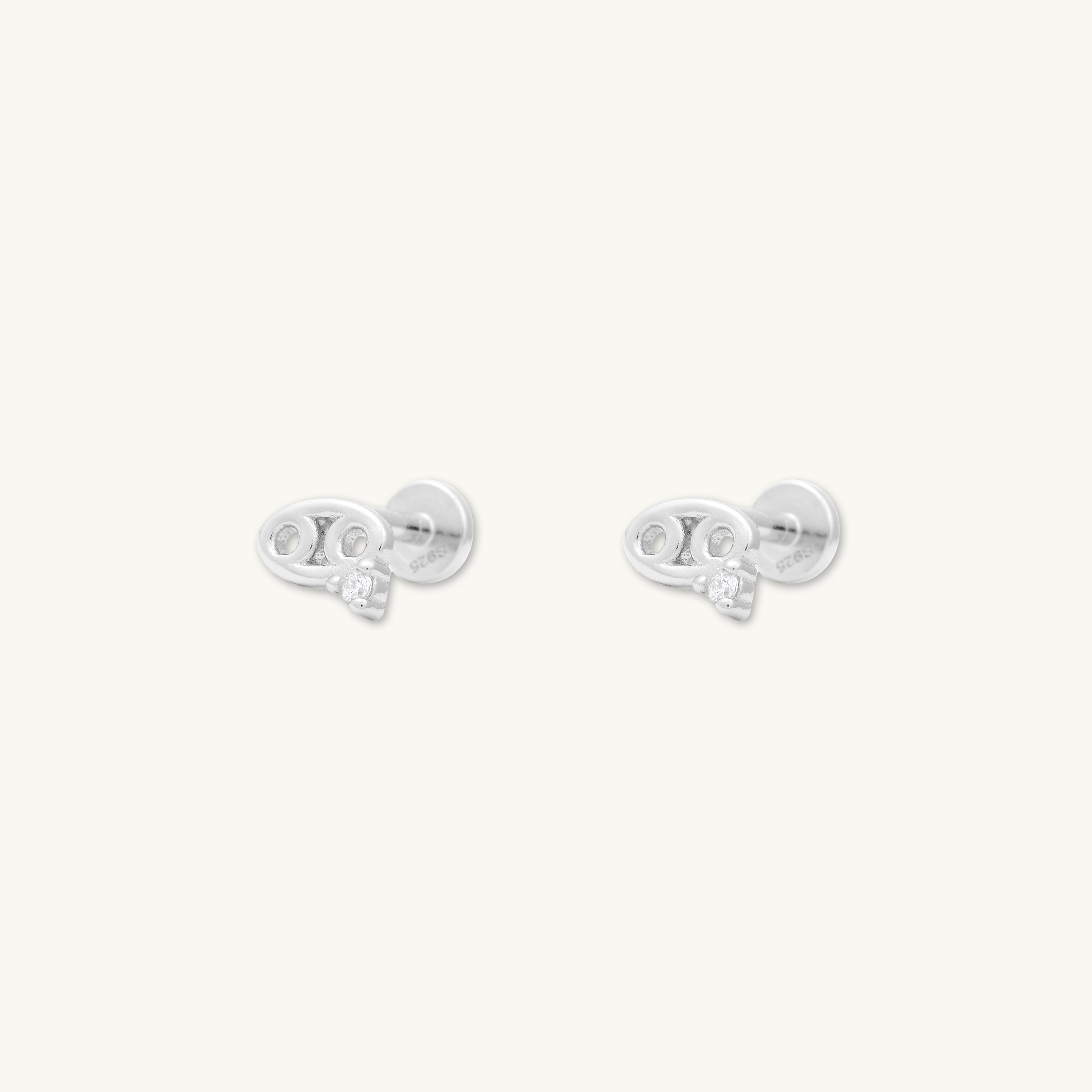 Cancer Zodiac Star Sign Flat Back Earrings