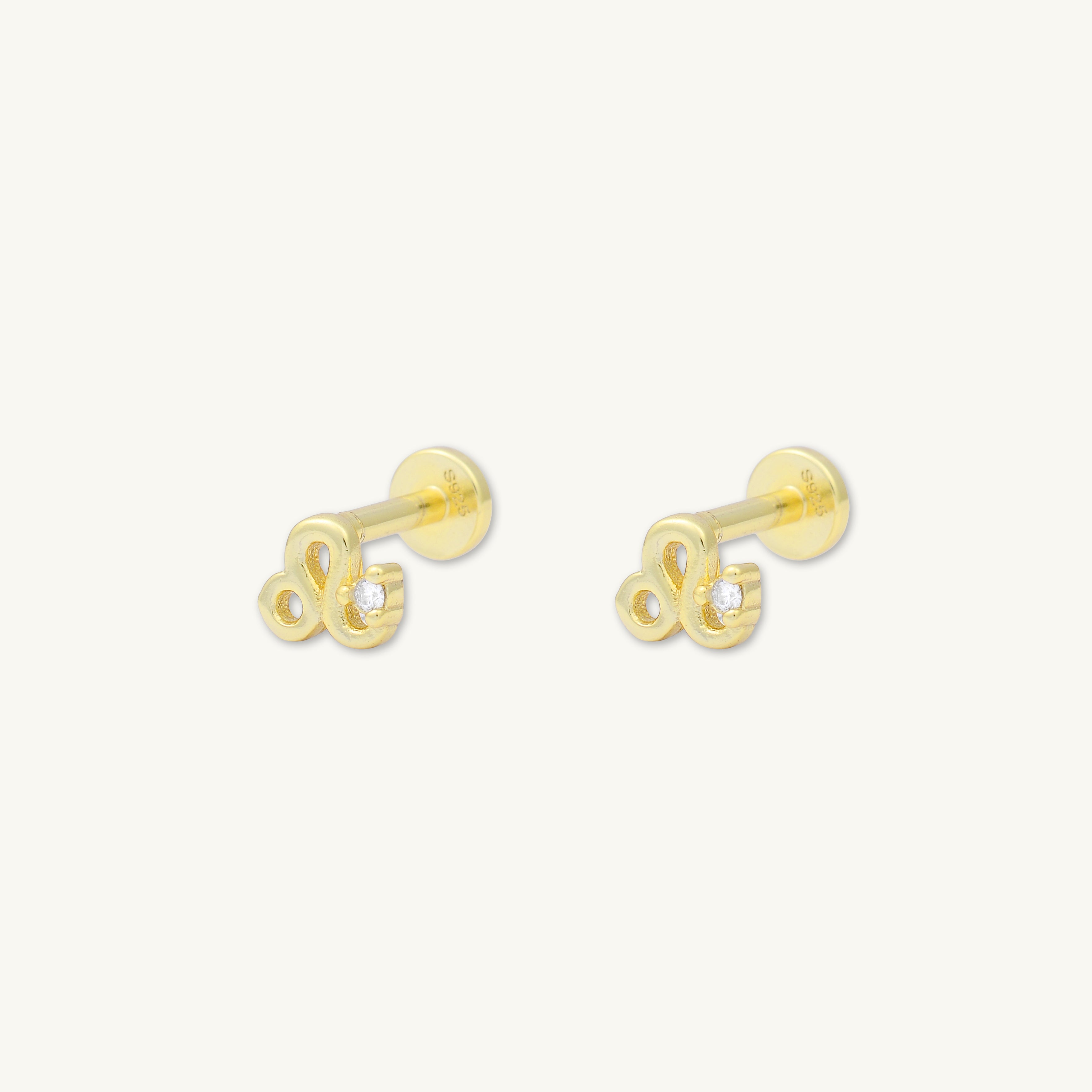 Leo Zodiac Star Sign Flat Back Earrings