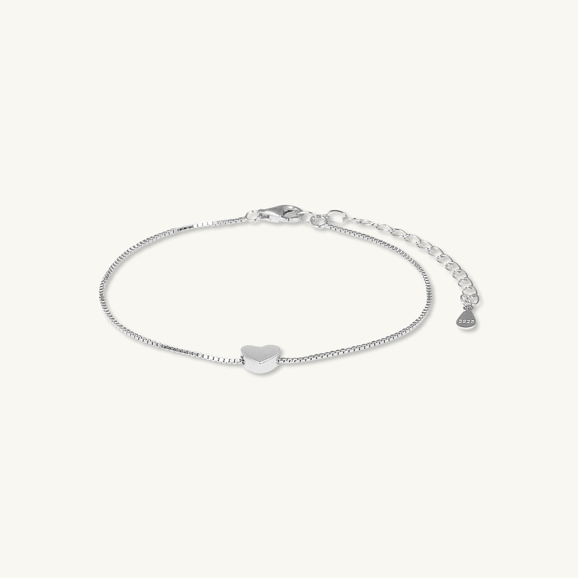 Solid Heart Chain Bracelet - Adult