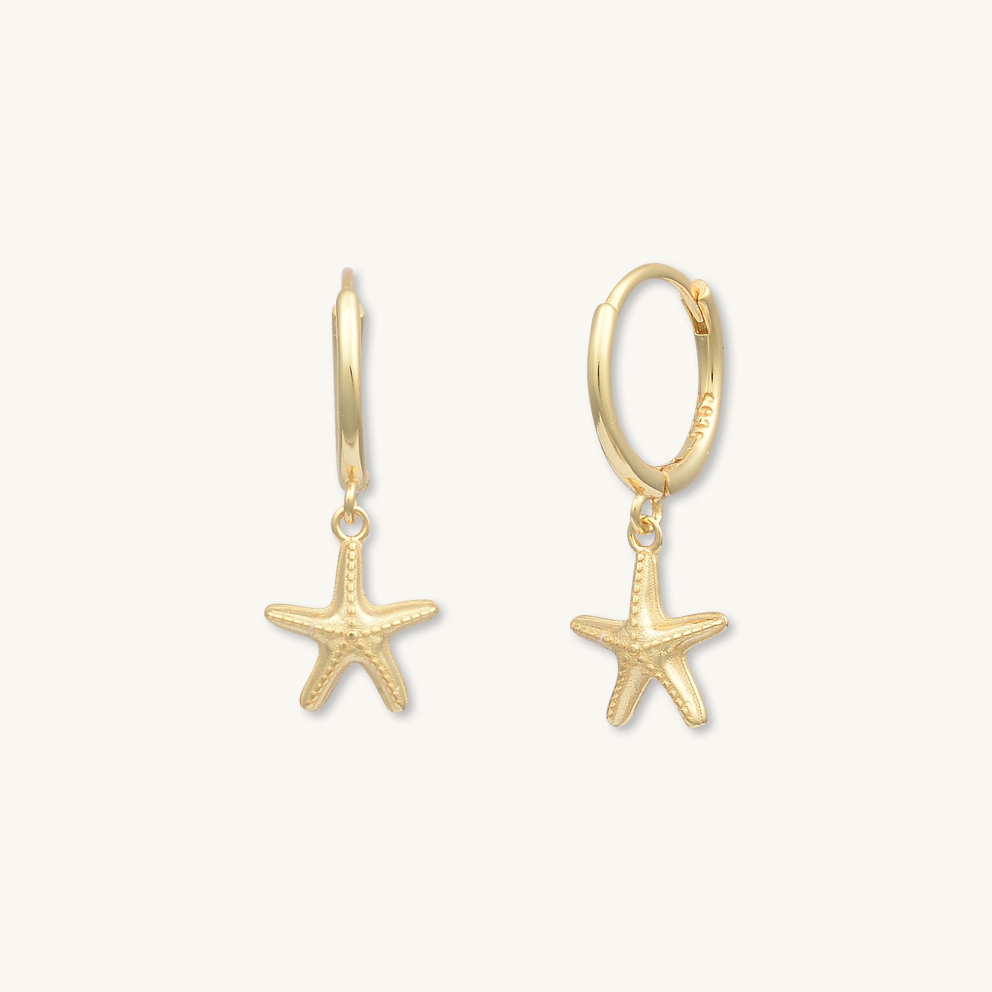 Starfish Hoop Huggie Earrings