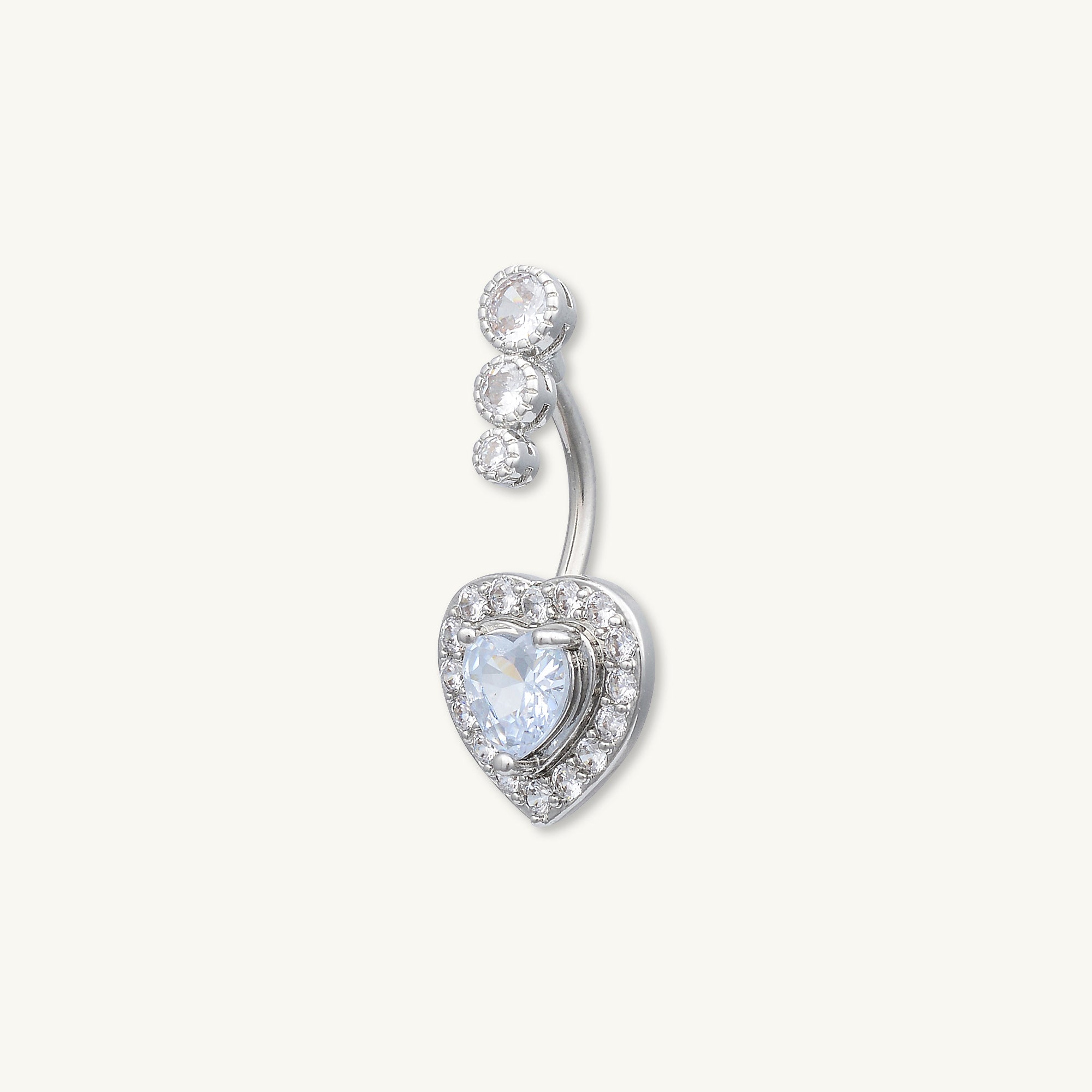 Love Heart Sapphire Titanium Belly Ring