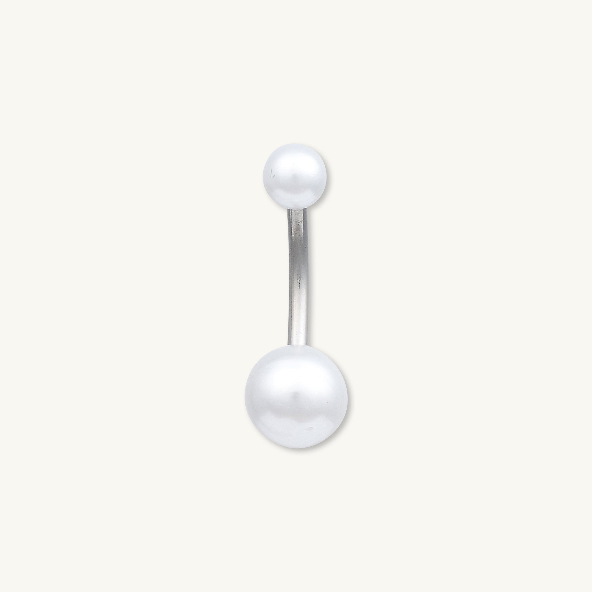 Double Pearl Titanium Belly Ring
