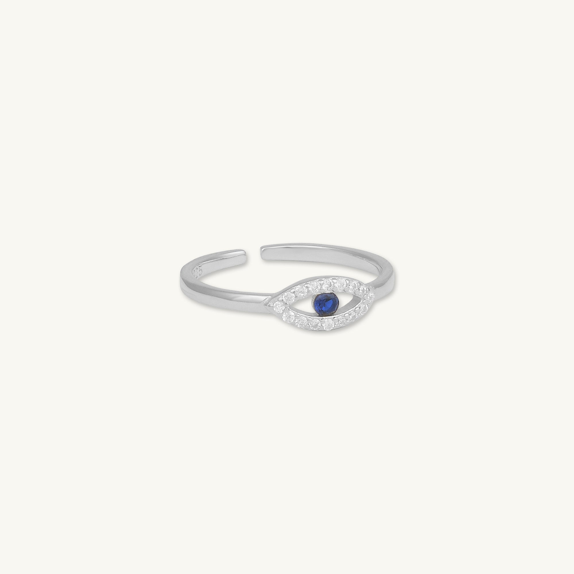 Evil Eye Sapphire Open Adjustable Ring