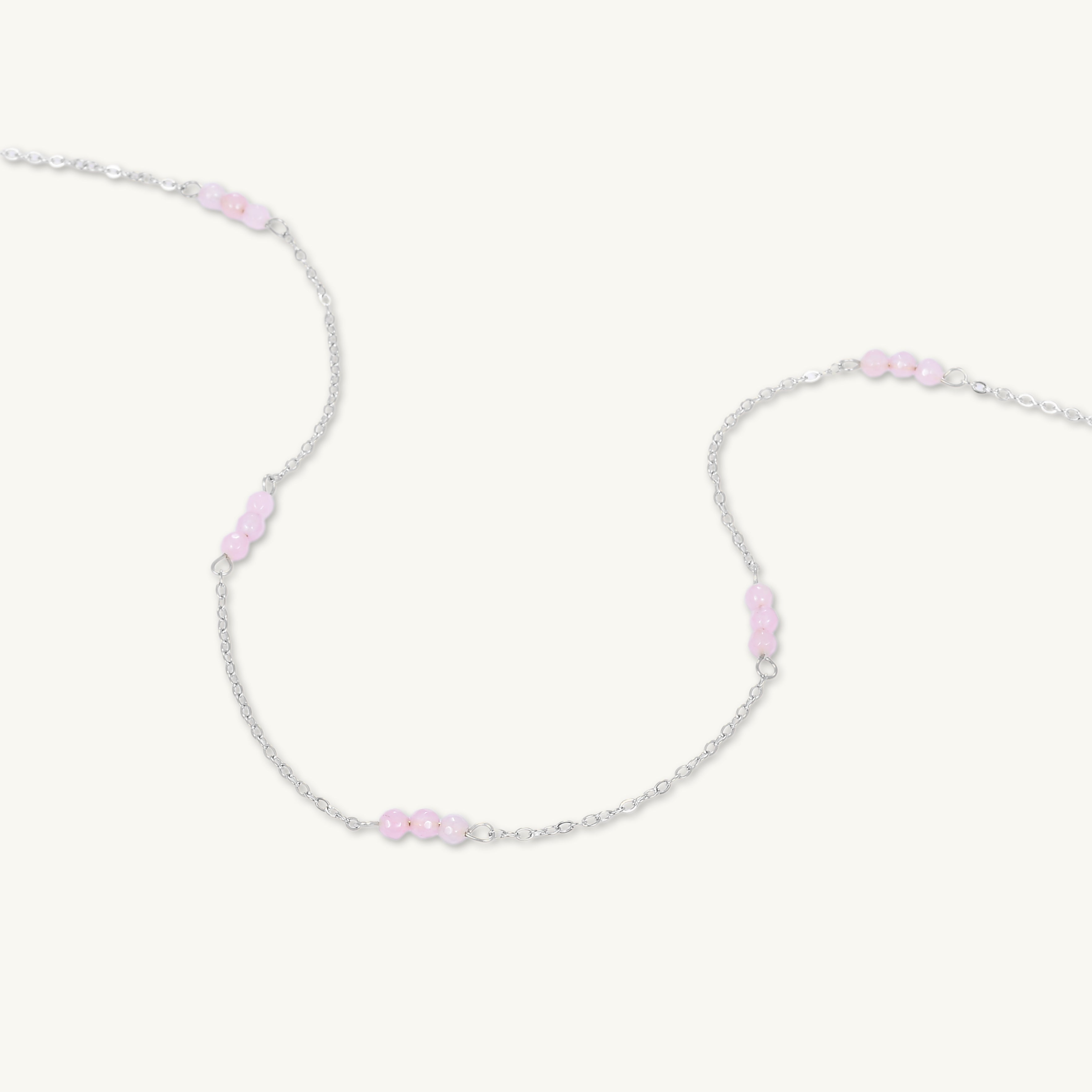 Trio Rose Quartz Satellite Chain Necklace