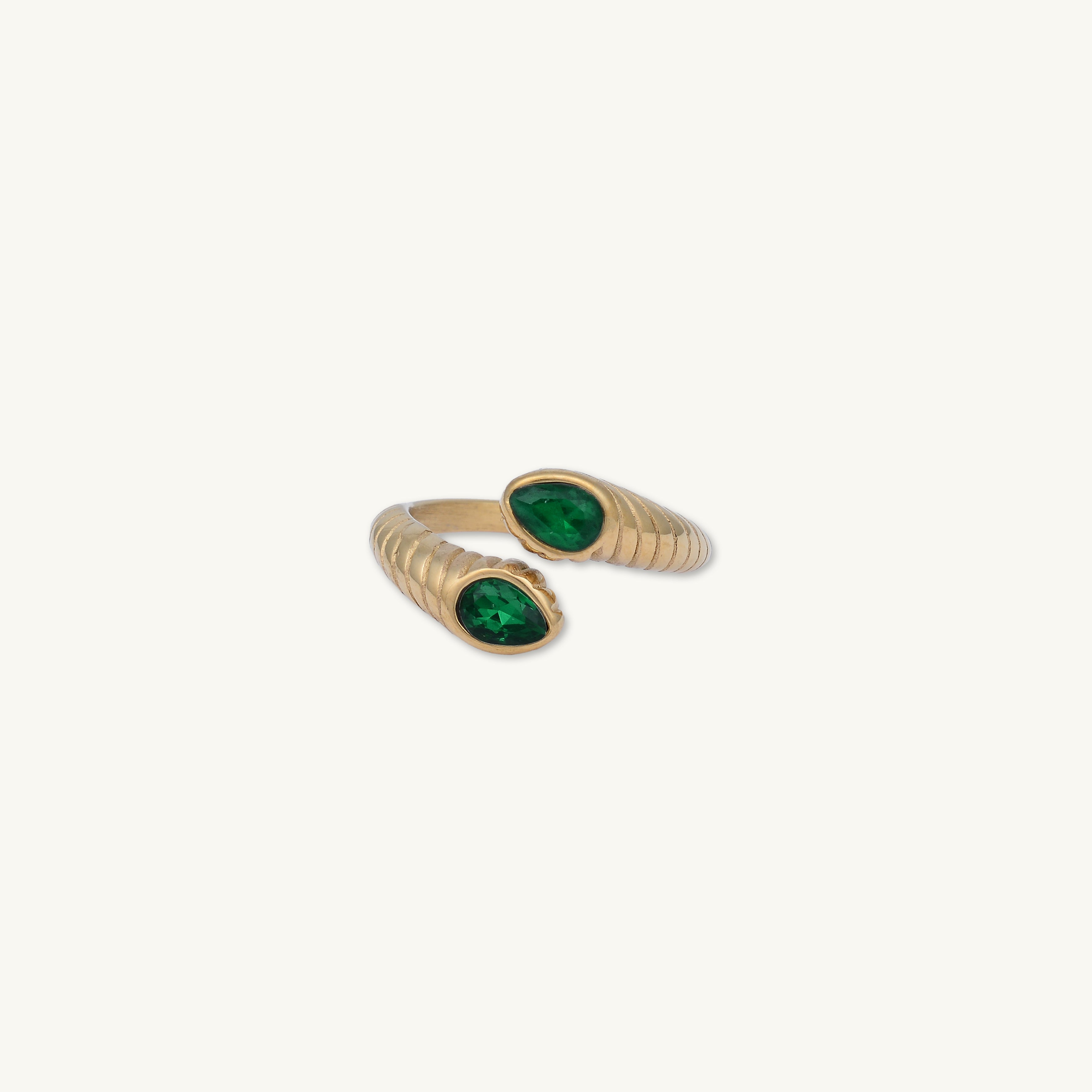 Snake Emerald Statement Ring