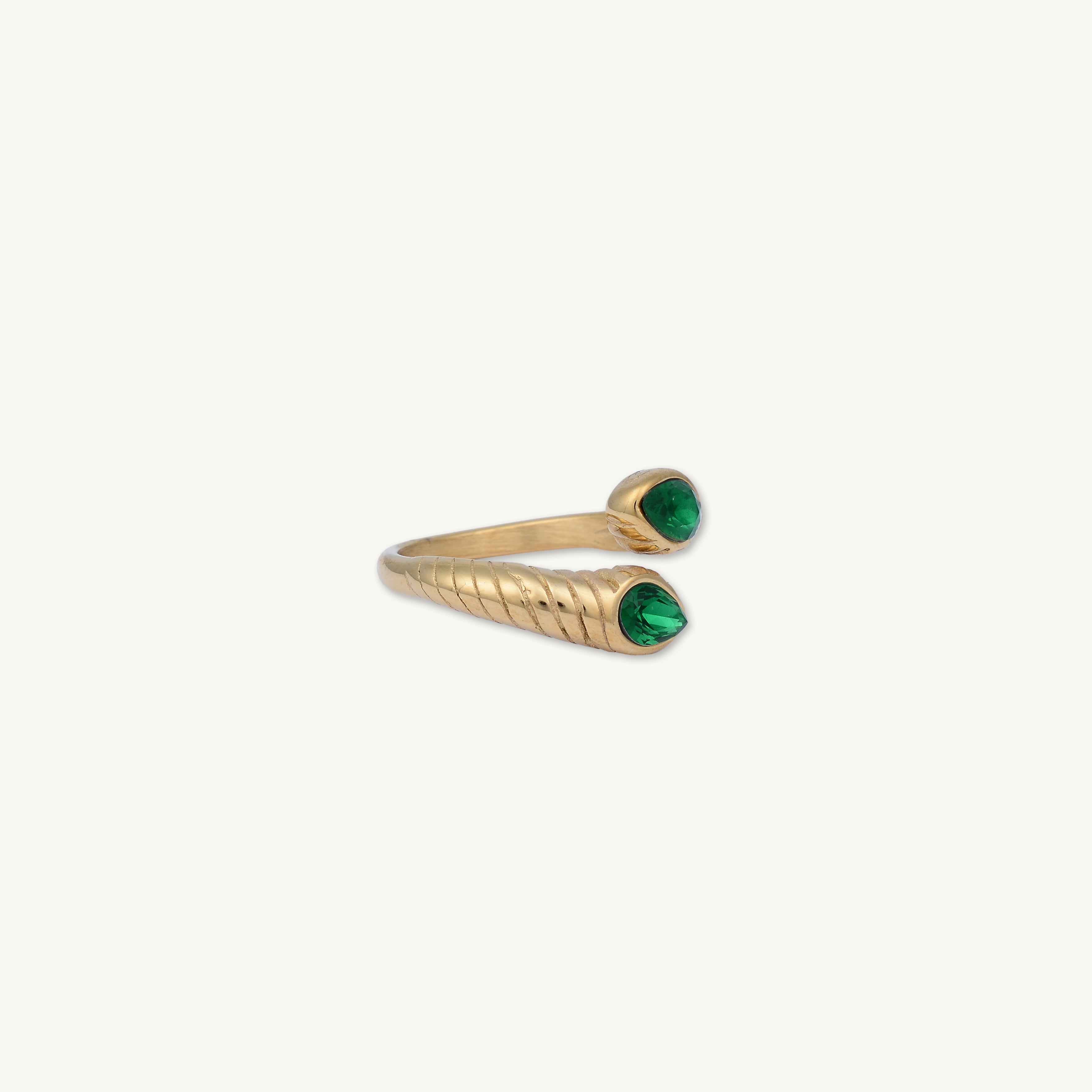 Snake Emerald Statement Ring