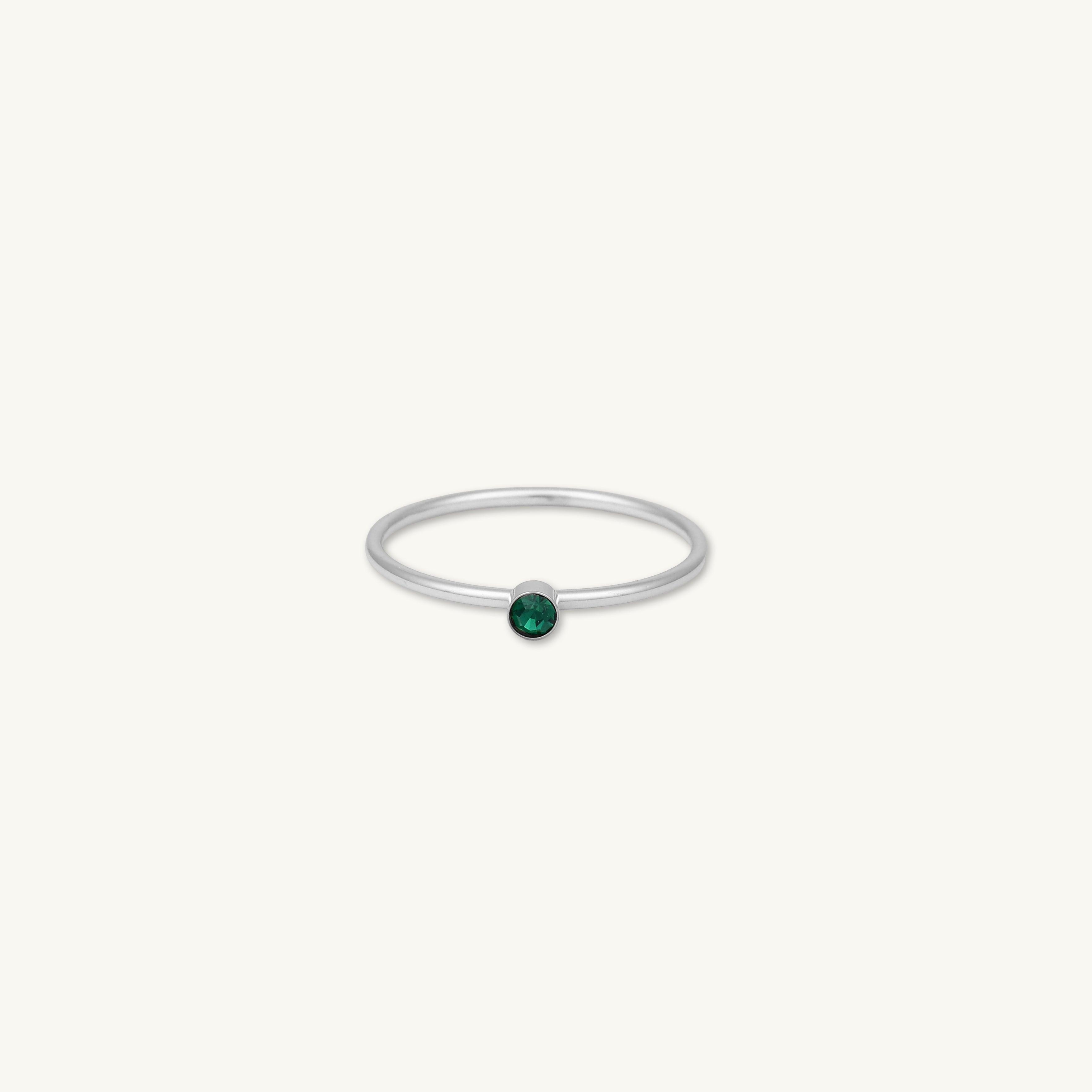 Emerald Solitaire Stacker Ring