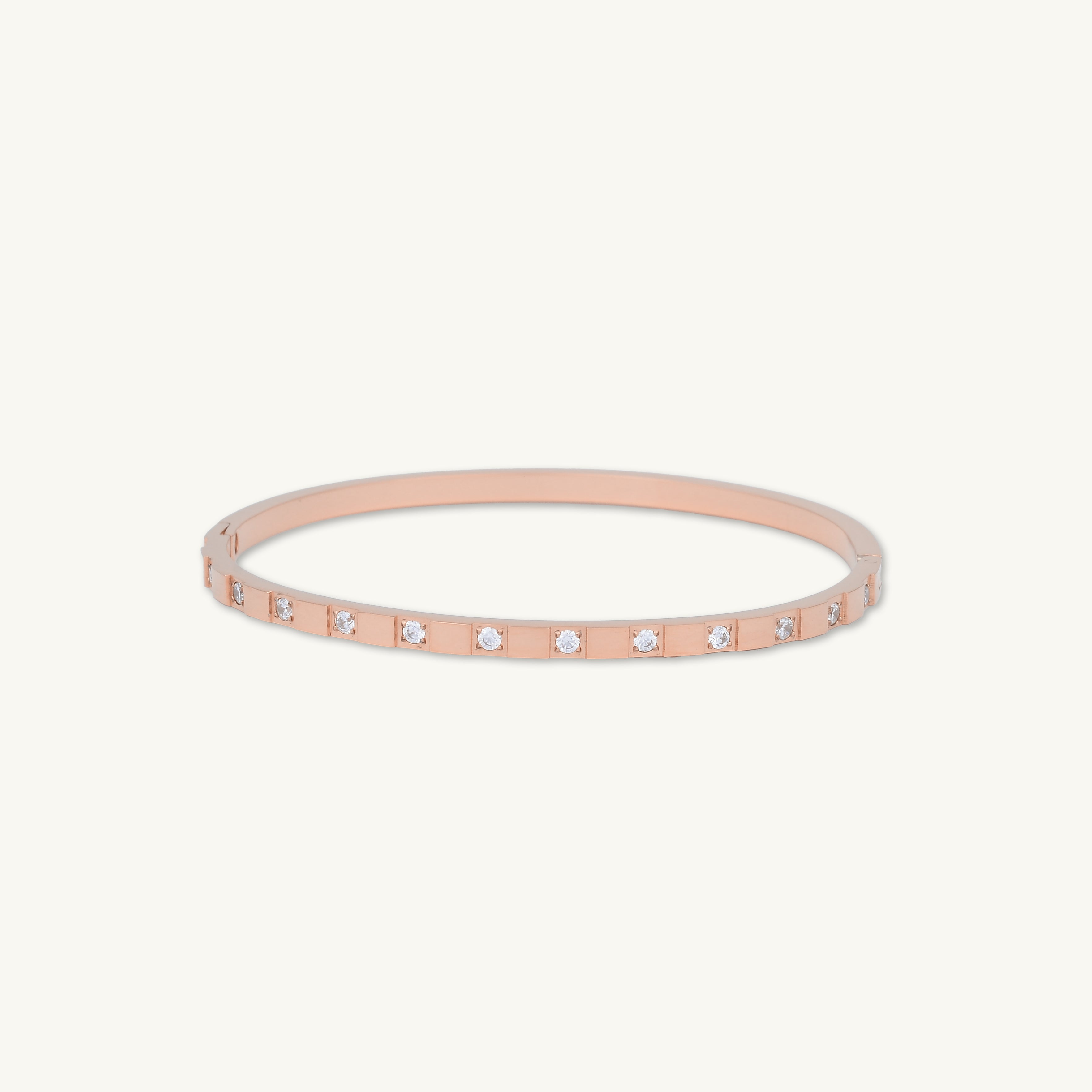 Zirconia Hinged Thin Bangle Bracelet