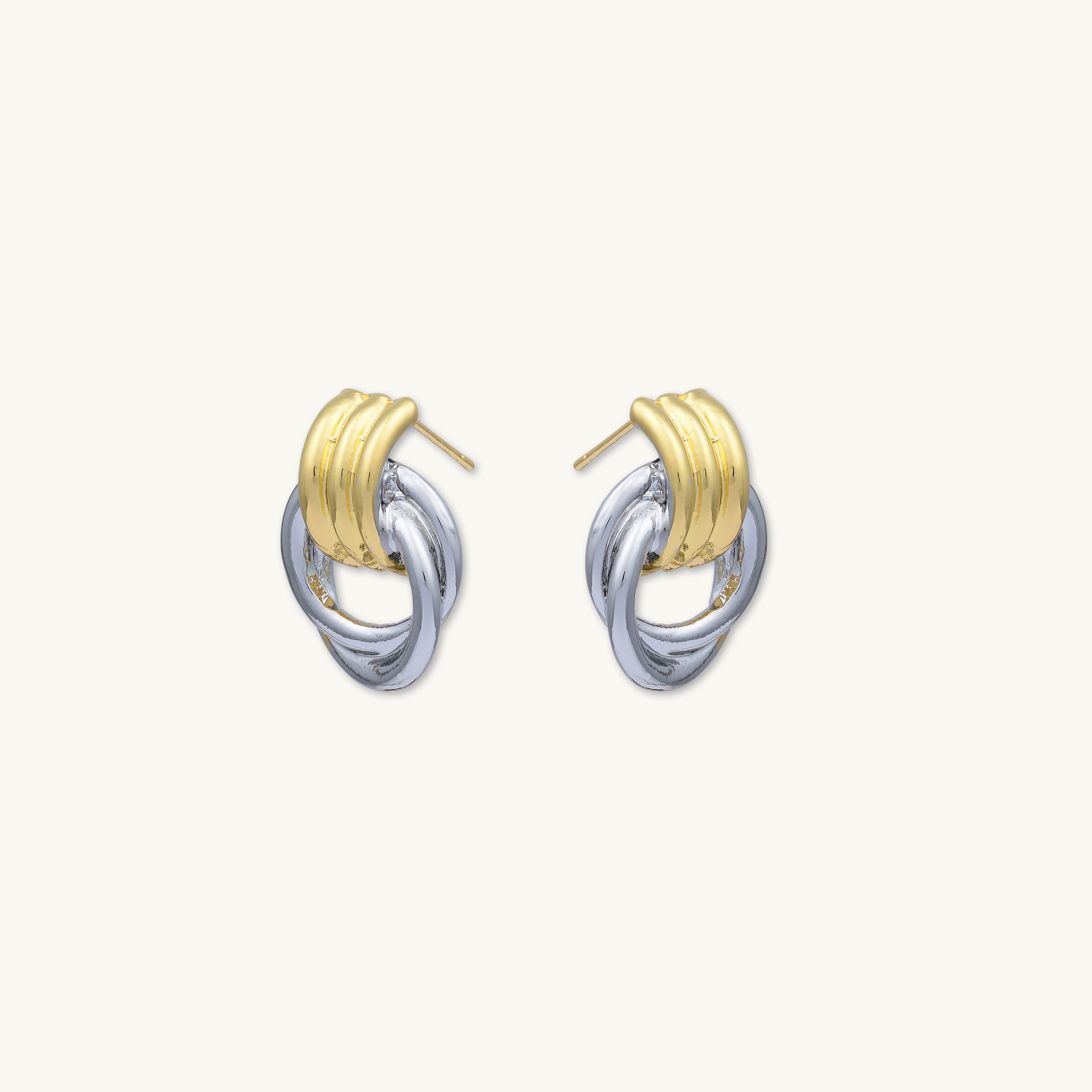 Nadia Two Tone Loop Statement Earrings