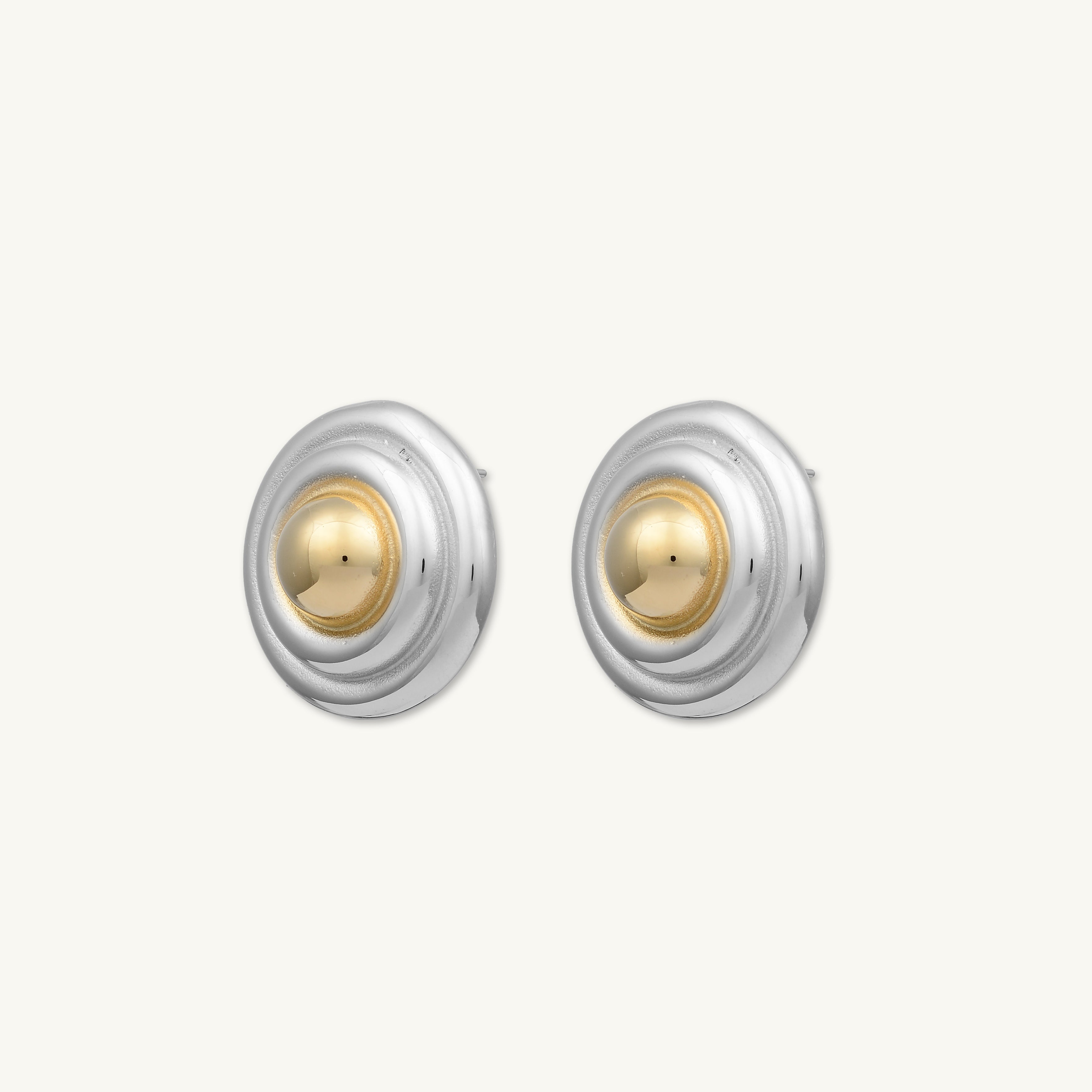 Monte  Two Tone Statement Stud Earrings