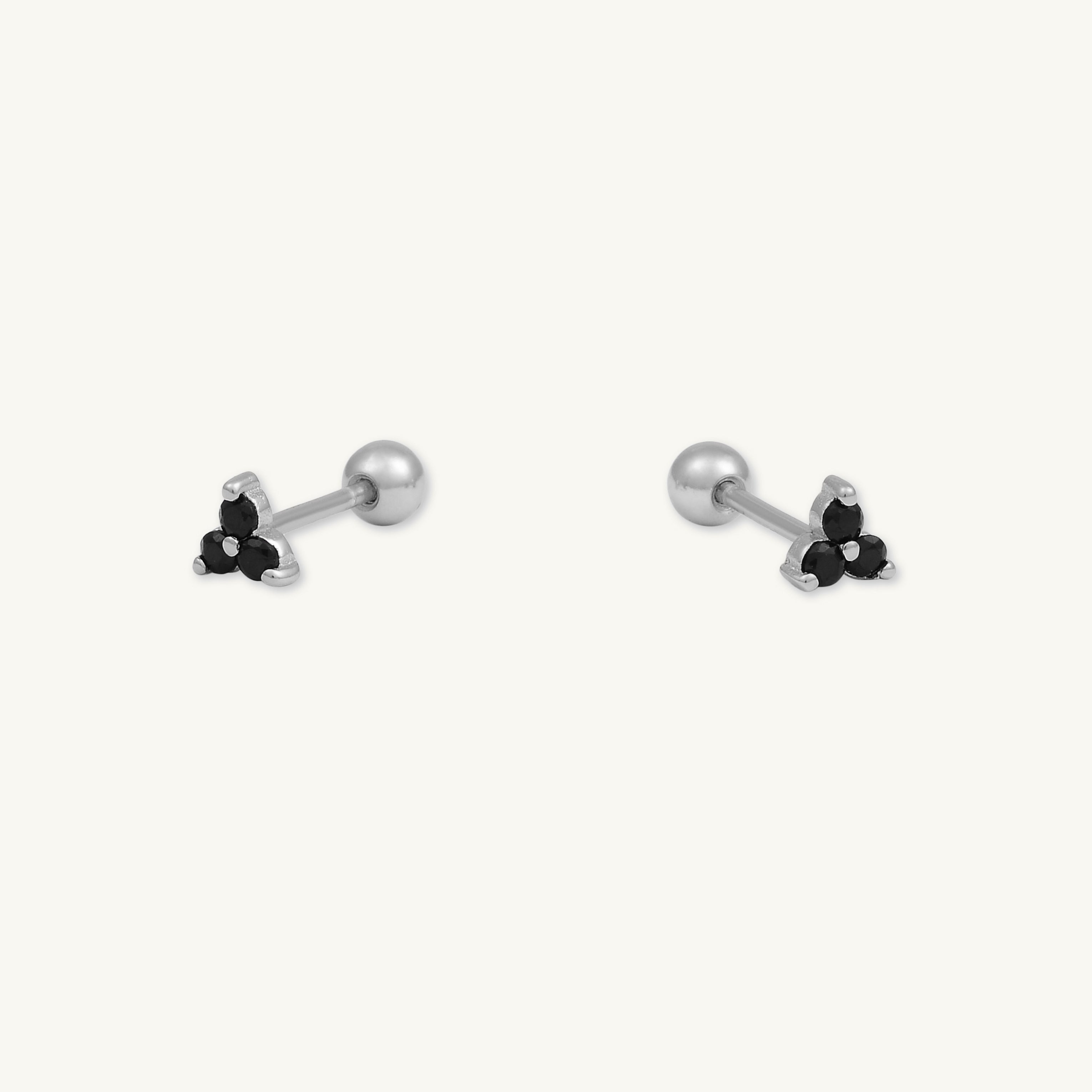 Black Lotus Sapphire Barbell Cartilage Earrings