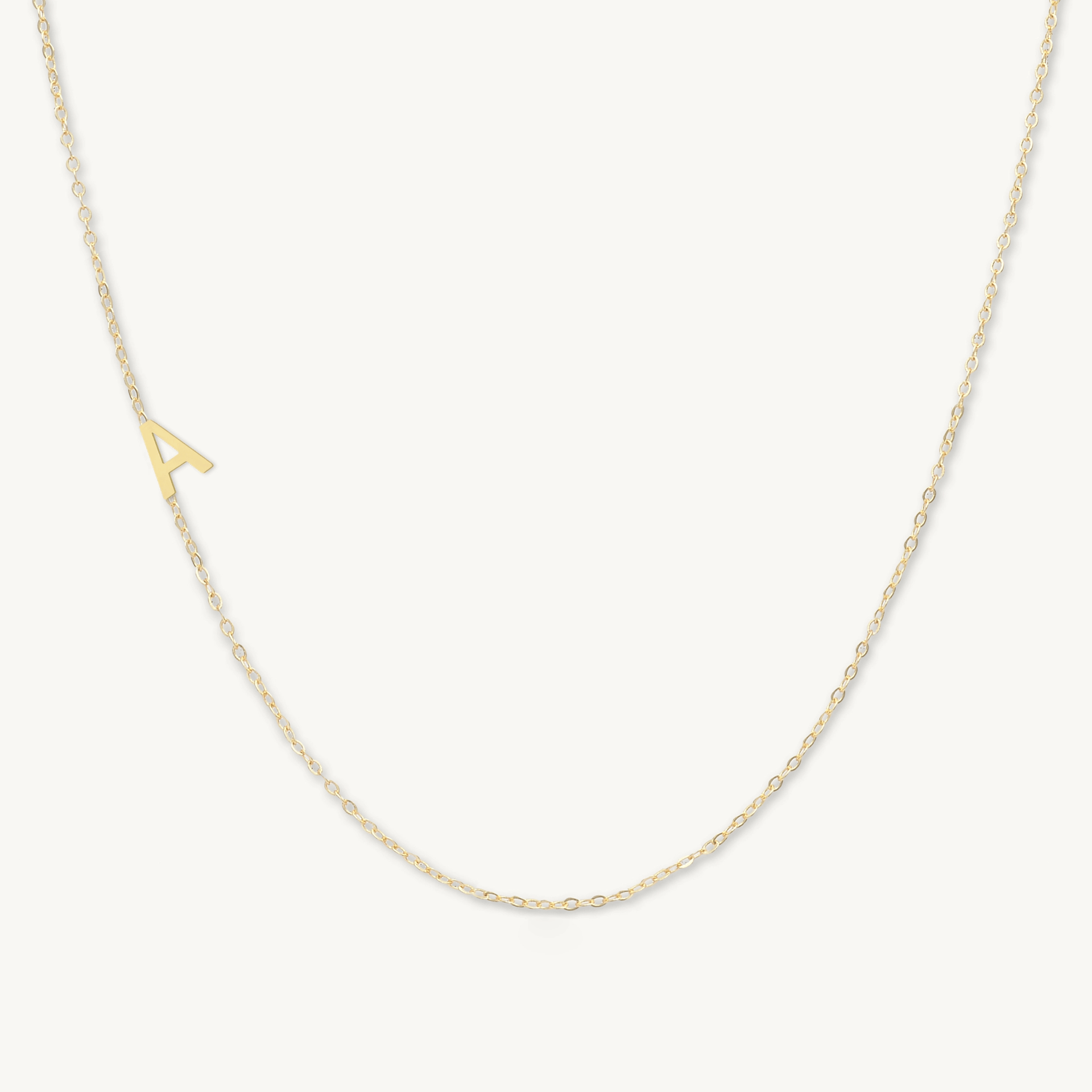 Sideways Single Initial Letter Necklace