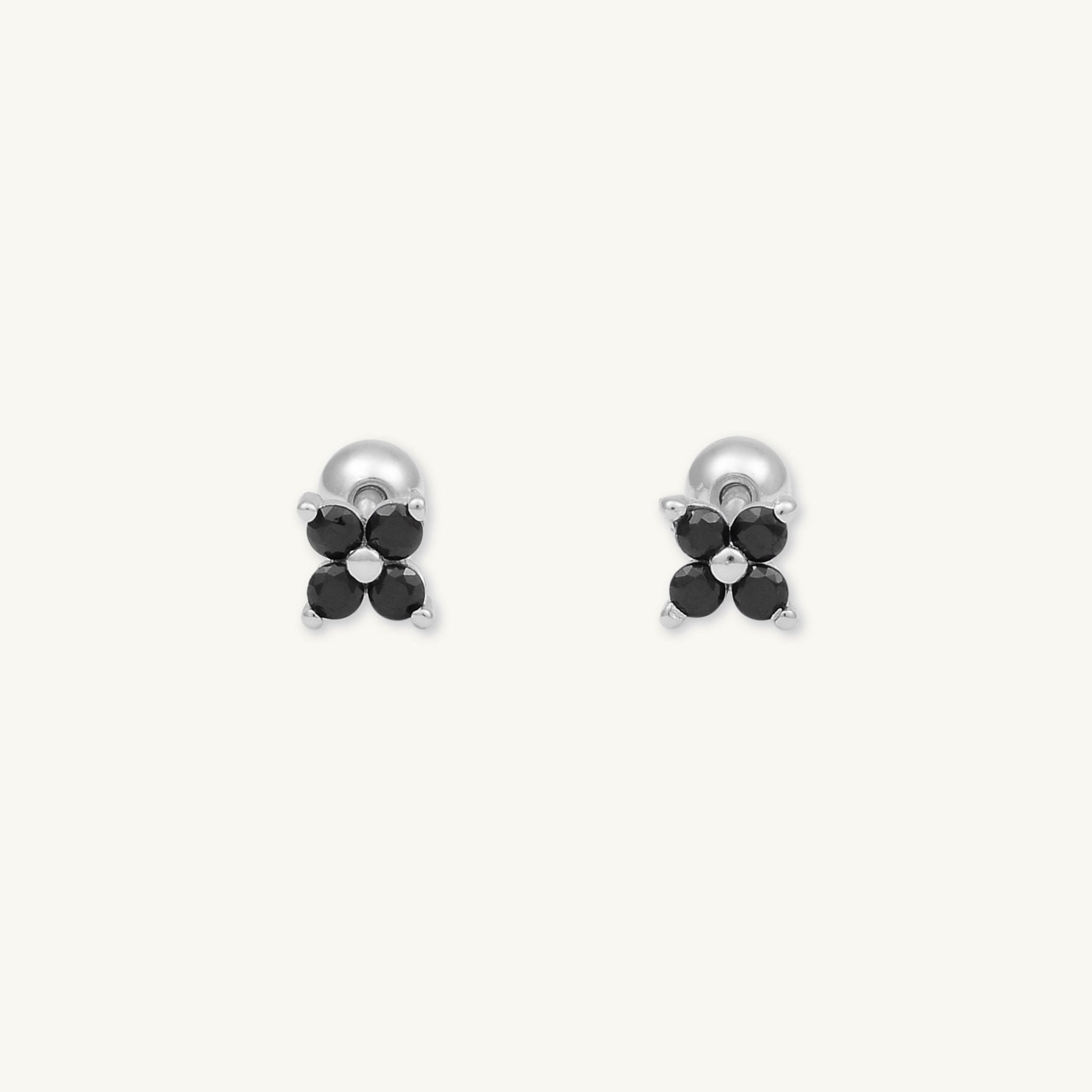 Black Clover Sapphire Barbell Cartilage Earrings - Camile & Stone